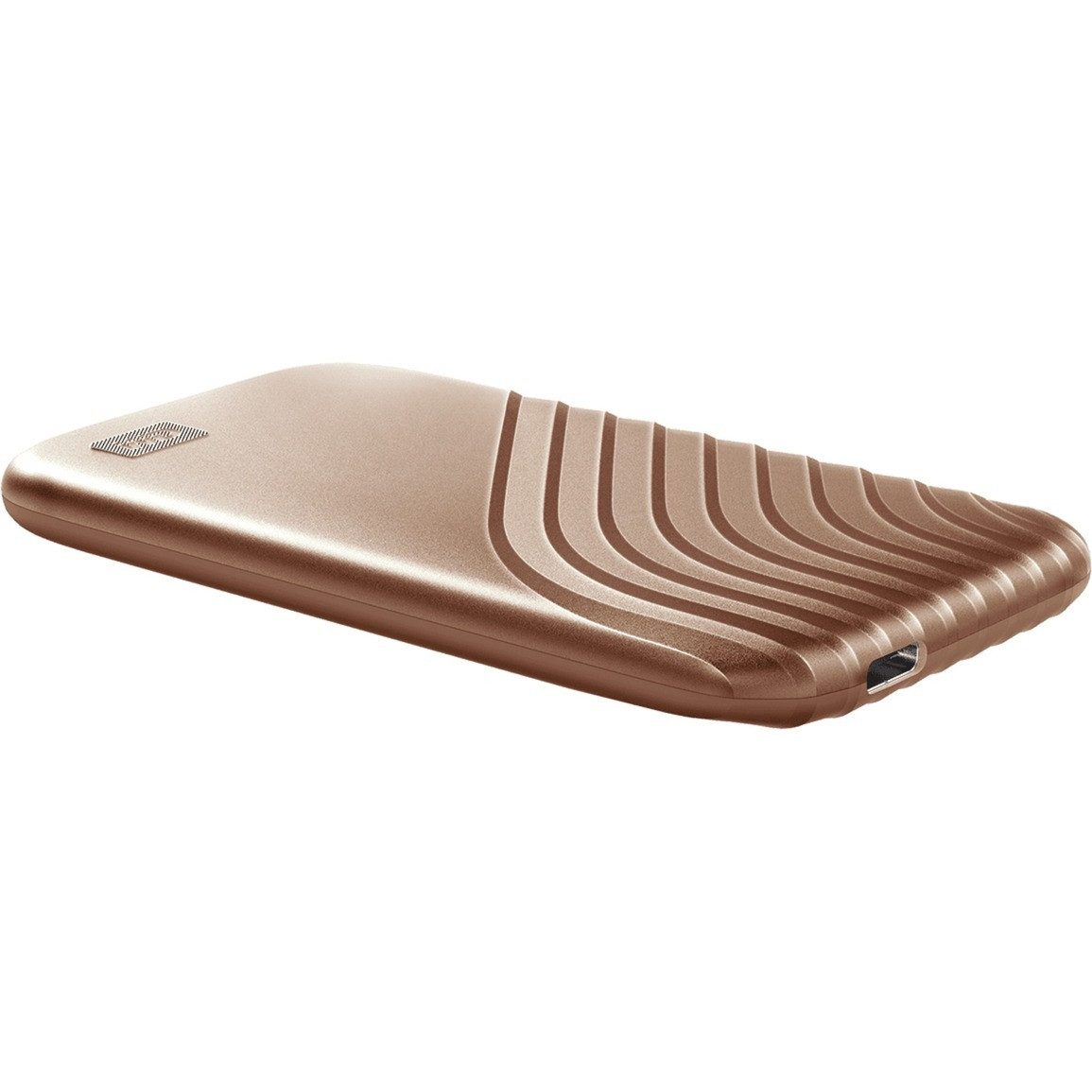 Western Digital WD My Passport 2TB Gold Portable SSD USB-C 2000GB externe SSD (2 TB) 1050 MB/S Lesegeschwindigkeit, 1000 MB/S Schreibgeschwindigkeit, USB 3.2 Gen 2 Type-C, NVMe SSD, AES-256 encryption