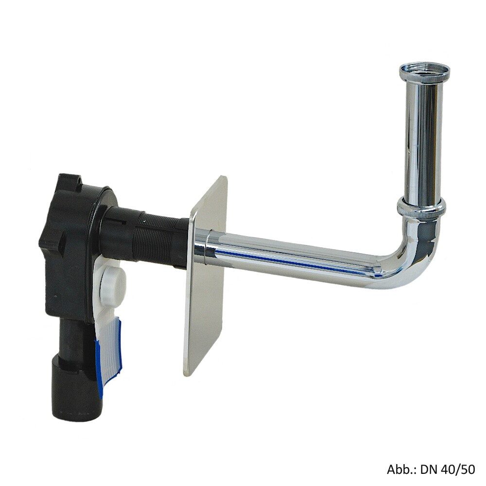 Haas KG Ablaufgarnitur Raumspar-Wandeinbau-Siphon "OHA 3500" DN40/50 m. Reinigungsöffn. & Abl