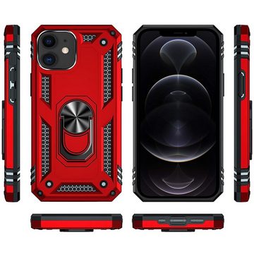 CoolGadget Handyhülle Armor Shield Case für Apple iPhone 12, iPhone 12 Pro 6,1 Zoll, Outdoor Cover Magnet Ringhalterung Handy Hülle für iPhone 12 / 12 Pro