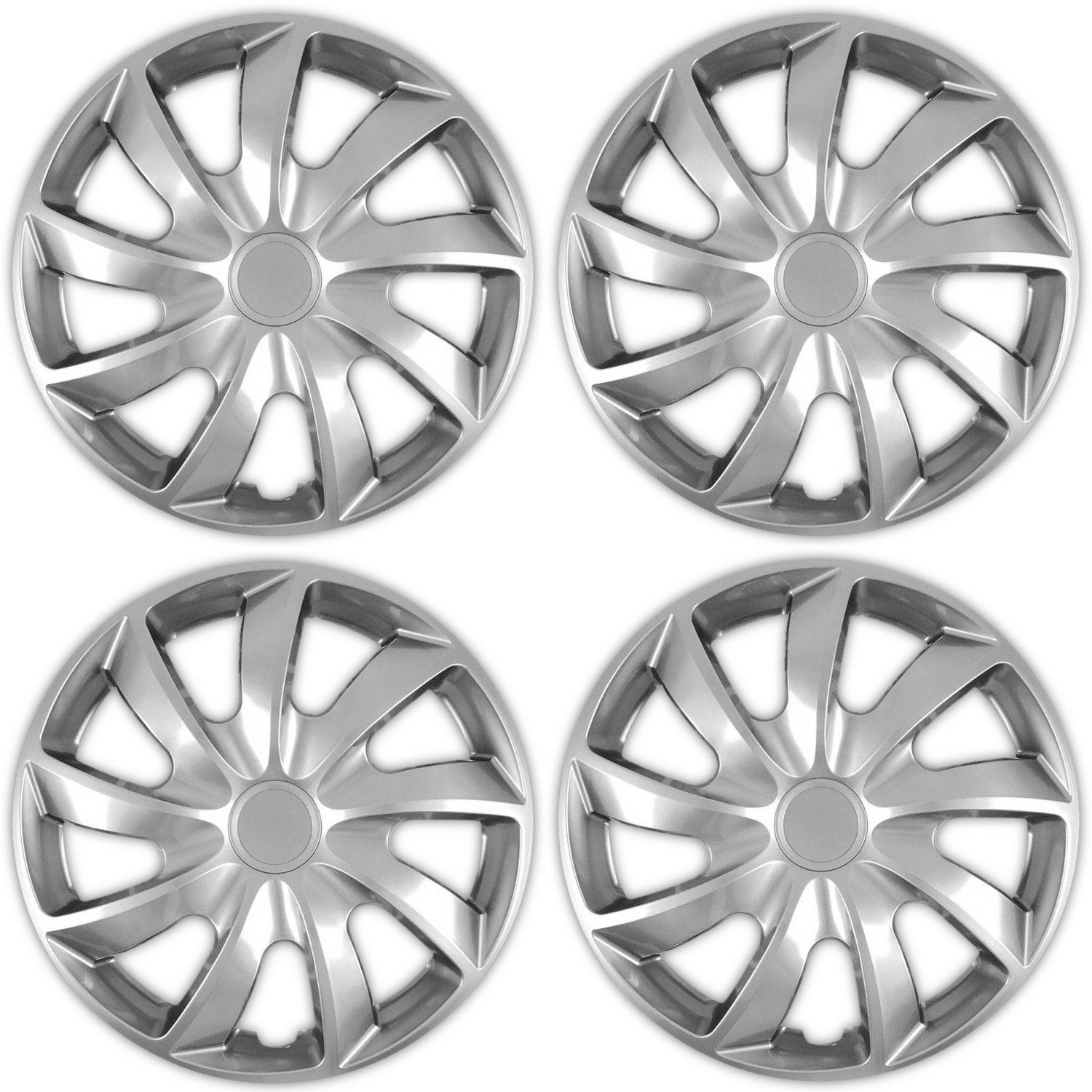 NRM Radkappen QUAD Bicolor, 13 in Zoll, Radzierblenden für Stahlfelgen Zweifarbige Radkappen Satz 4er Set