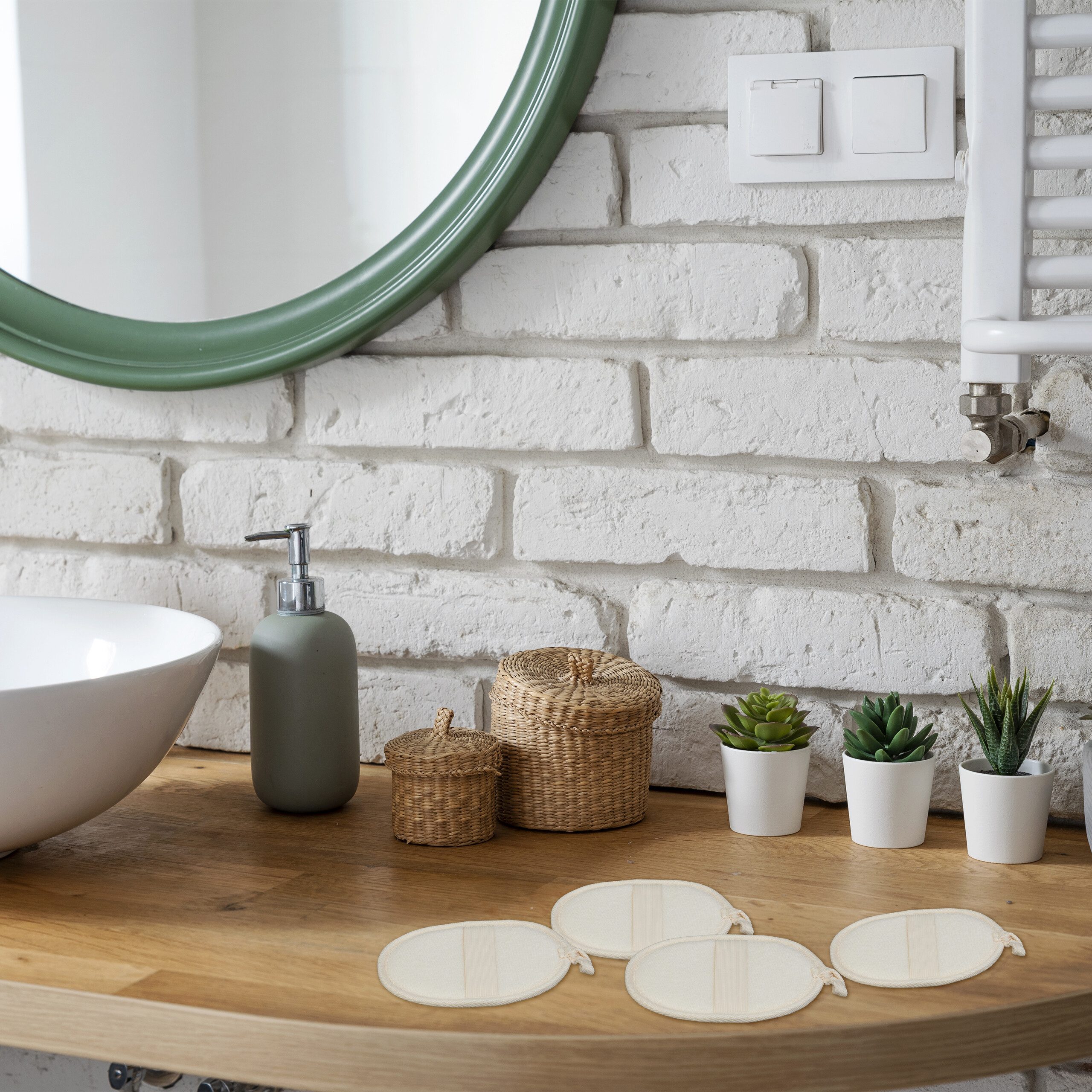 relaxdays Hautpflegeschwamm Luffaschwamm im 4er Set