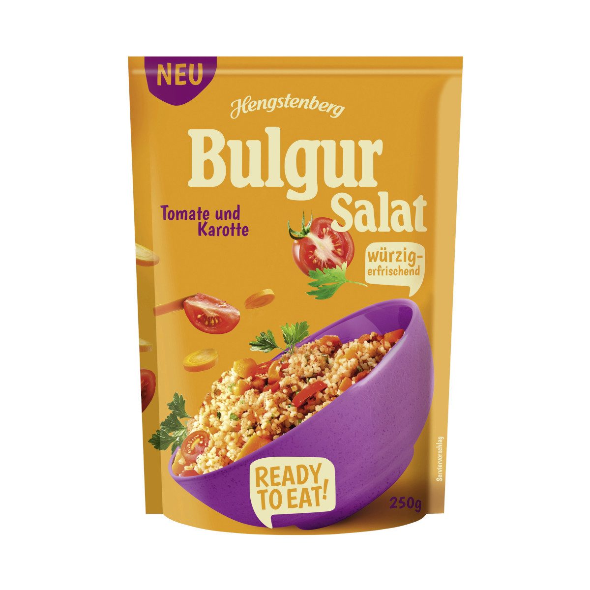 Hengstenberg Fertiggericht, Hengstenberg Bulgur Salat mit Tomate und Karotte Packung 250g