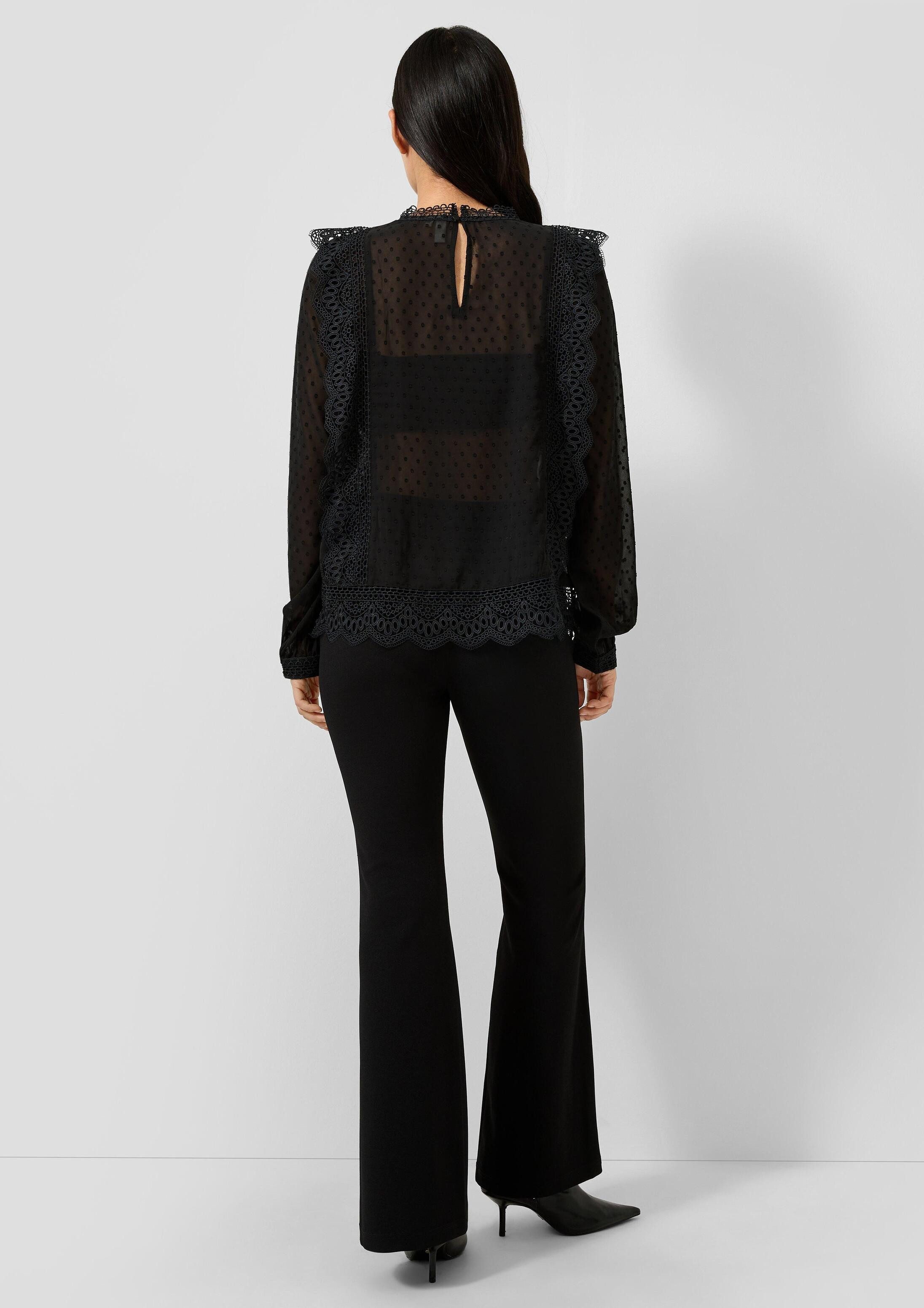 QS Chinos Hose Elastische Hose mit Flared Leg