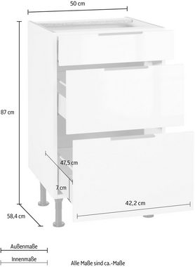 OPTIFIT Unterschrank Tara mit Vollauszug und Soft-Close-Funktion, Breite 50 cm