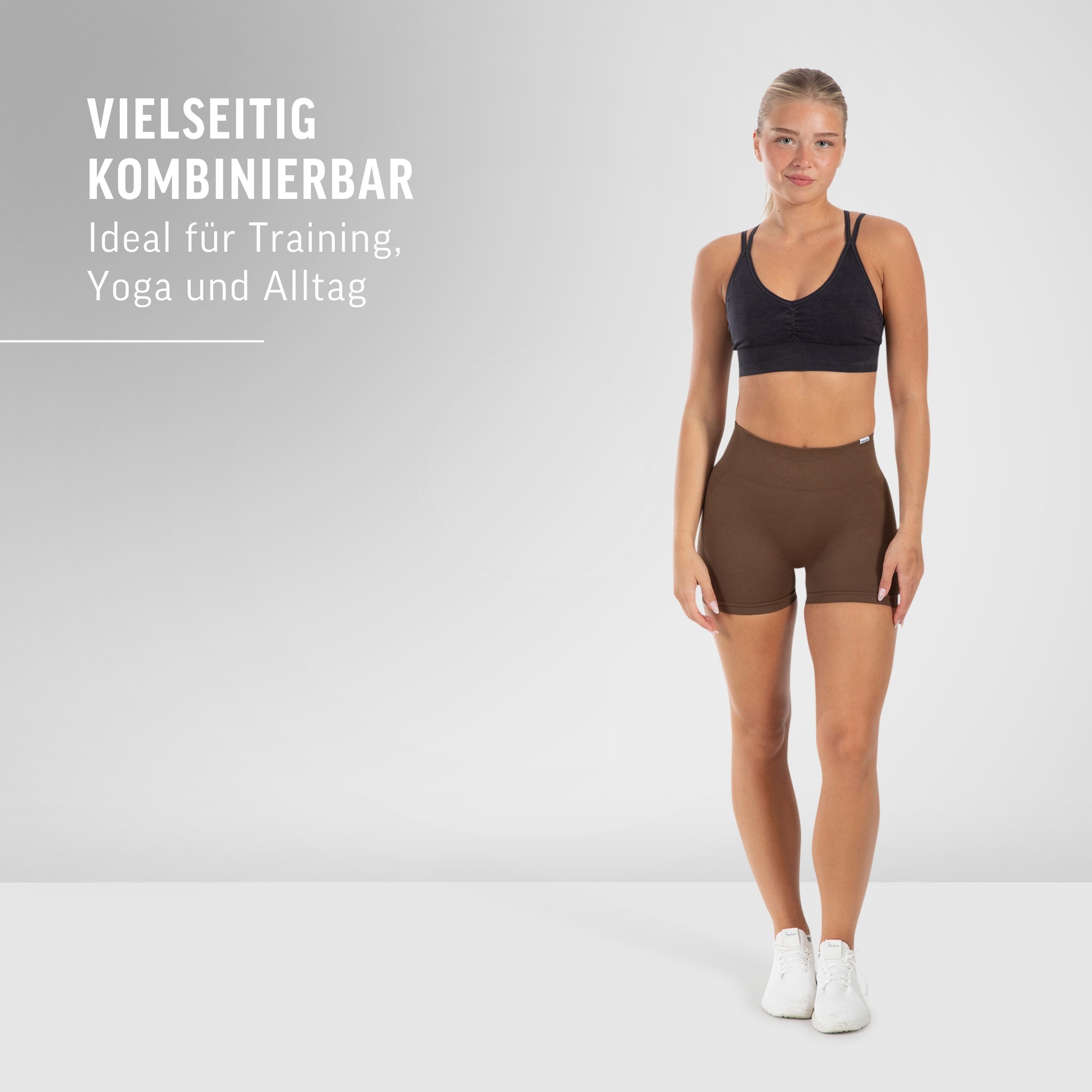 Smilodox Shorts Priska Gymshorts Damen, Shaped Fit, Seamless Radlerhose, Squatproof Scrunch, schweißabweisend, Funktionsmaterial, feminin, Komfort