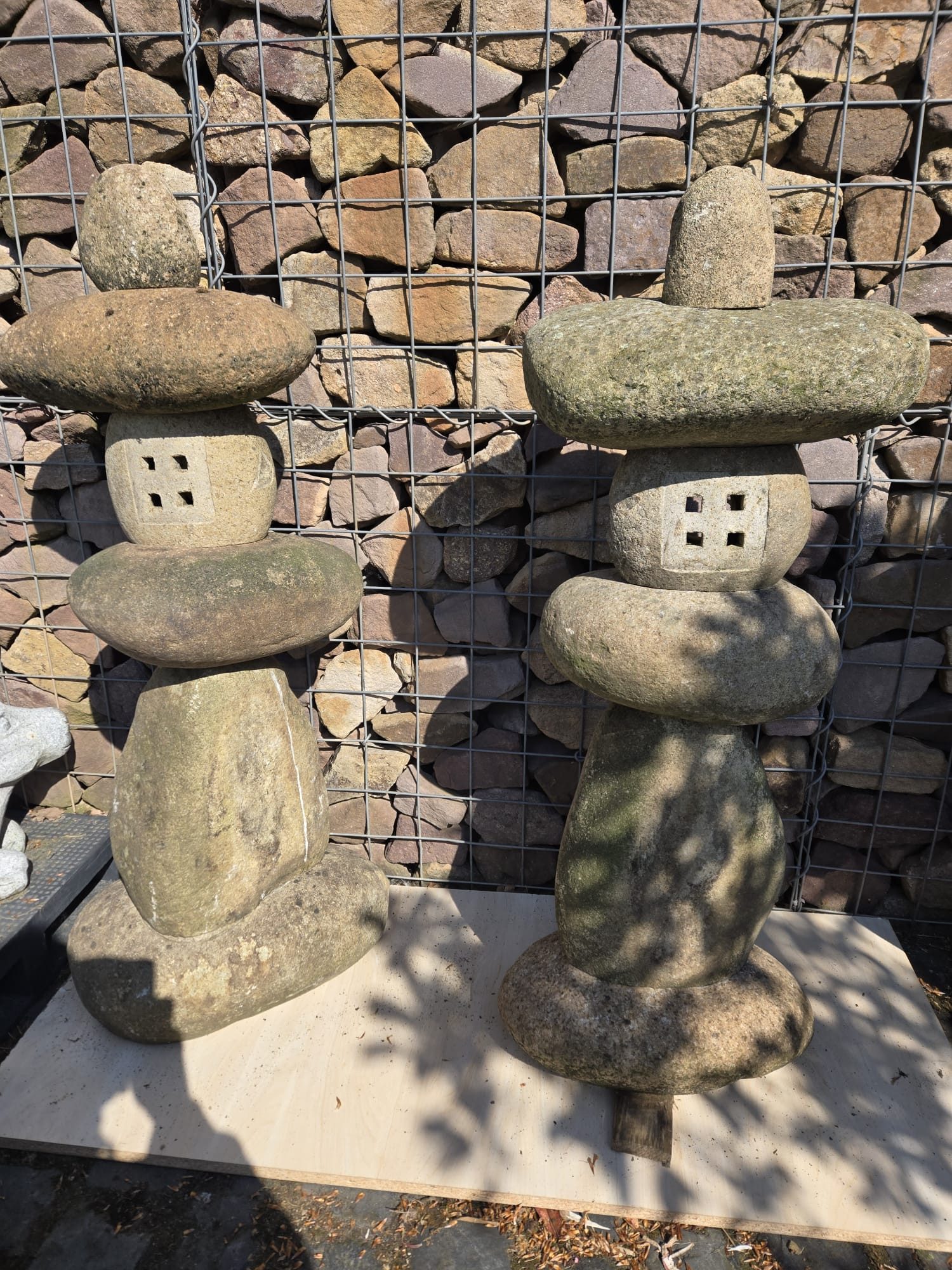IDYL Gartenfigur Natur Laterne 4 Teilig
