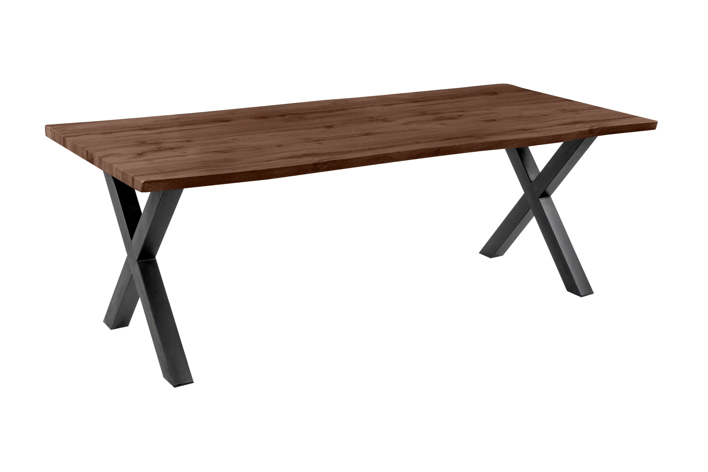Loreno® Esstisch Josy, Nussbaumholz, Baumkante, MDF-Platte, günstig online kaufen