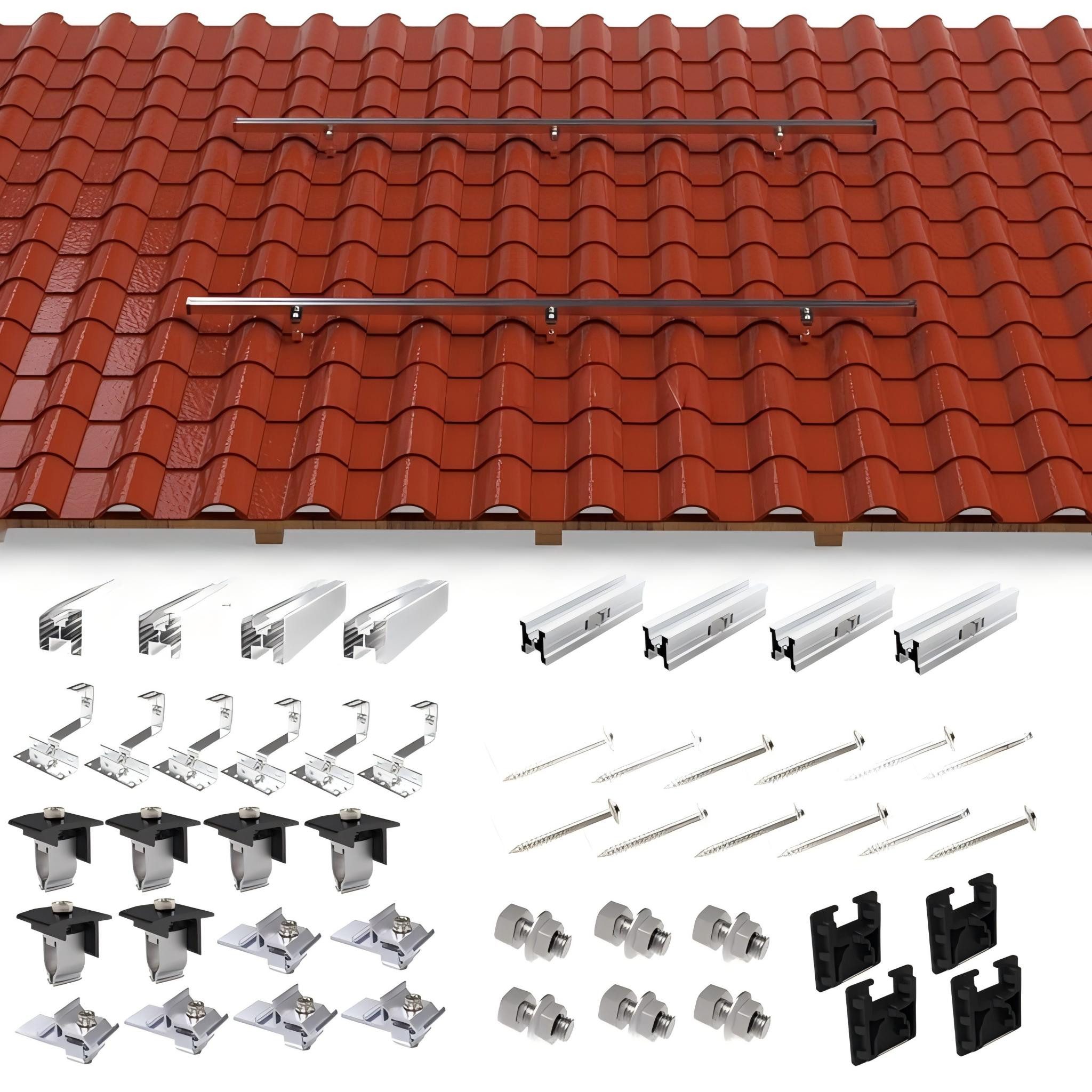 Intellisolaris Solarmodul Halterung und Befestigung für PV Photovoltaik Anlage an Ziegeldach