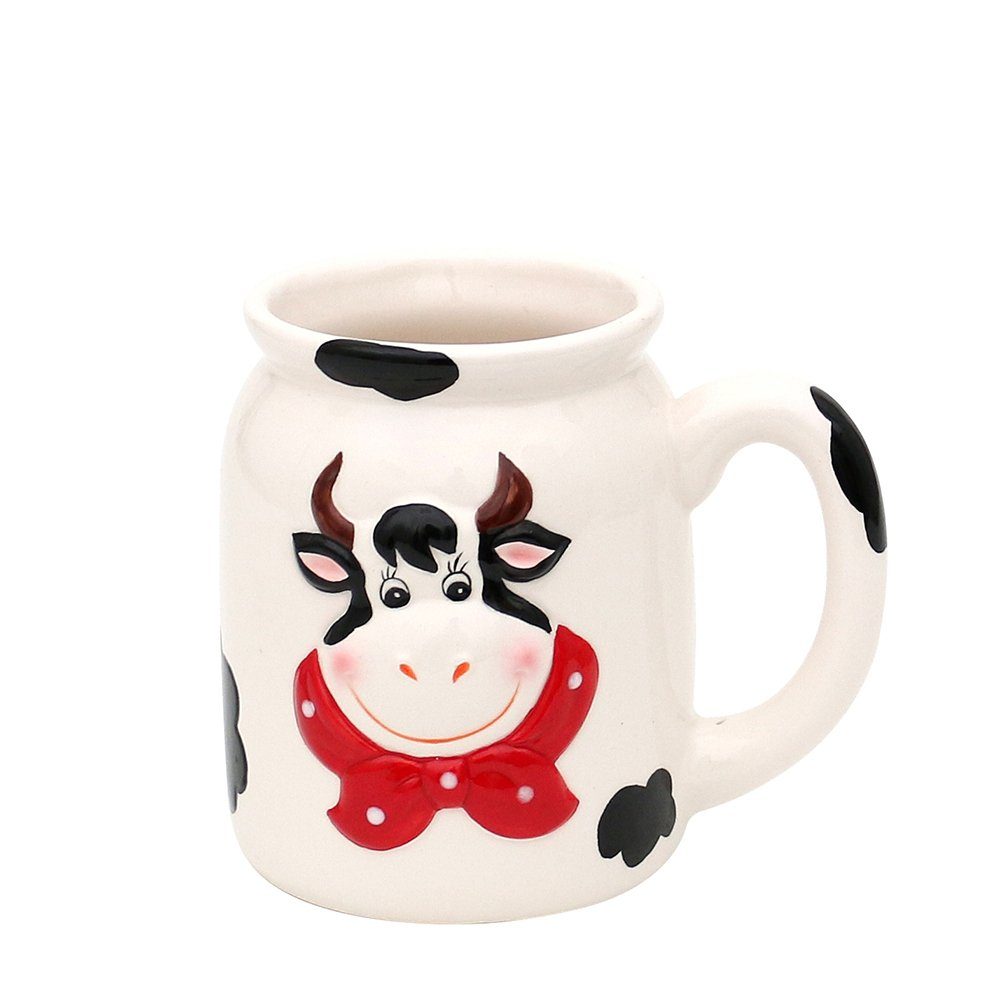 Dekohelden24 Tasse Keramik Tasse - Kuh -, ca. 12 x 9,5 x 11 cm., 1-tlg., Keramik