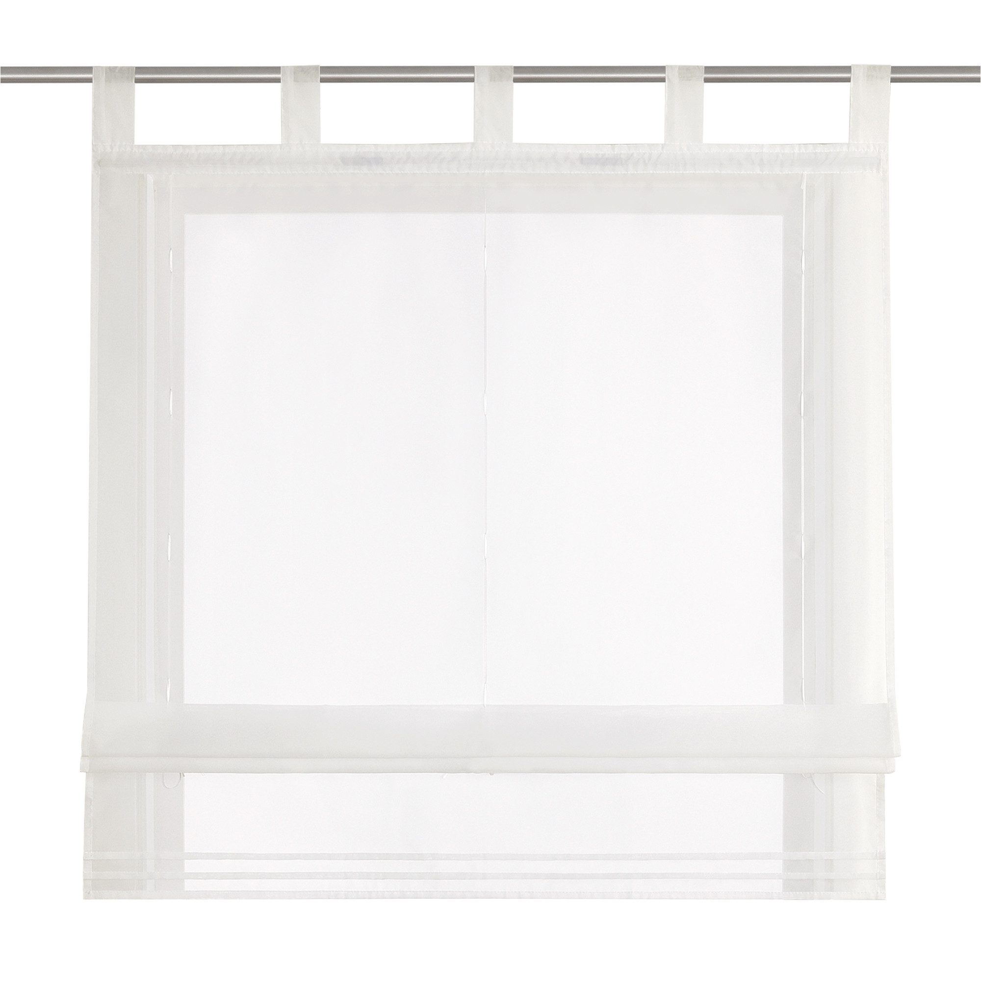 Joyswahl Raffrollo, mit Schlaufen, Küche Modern Voile Uni Schlaufenrollo günstig online kaufen