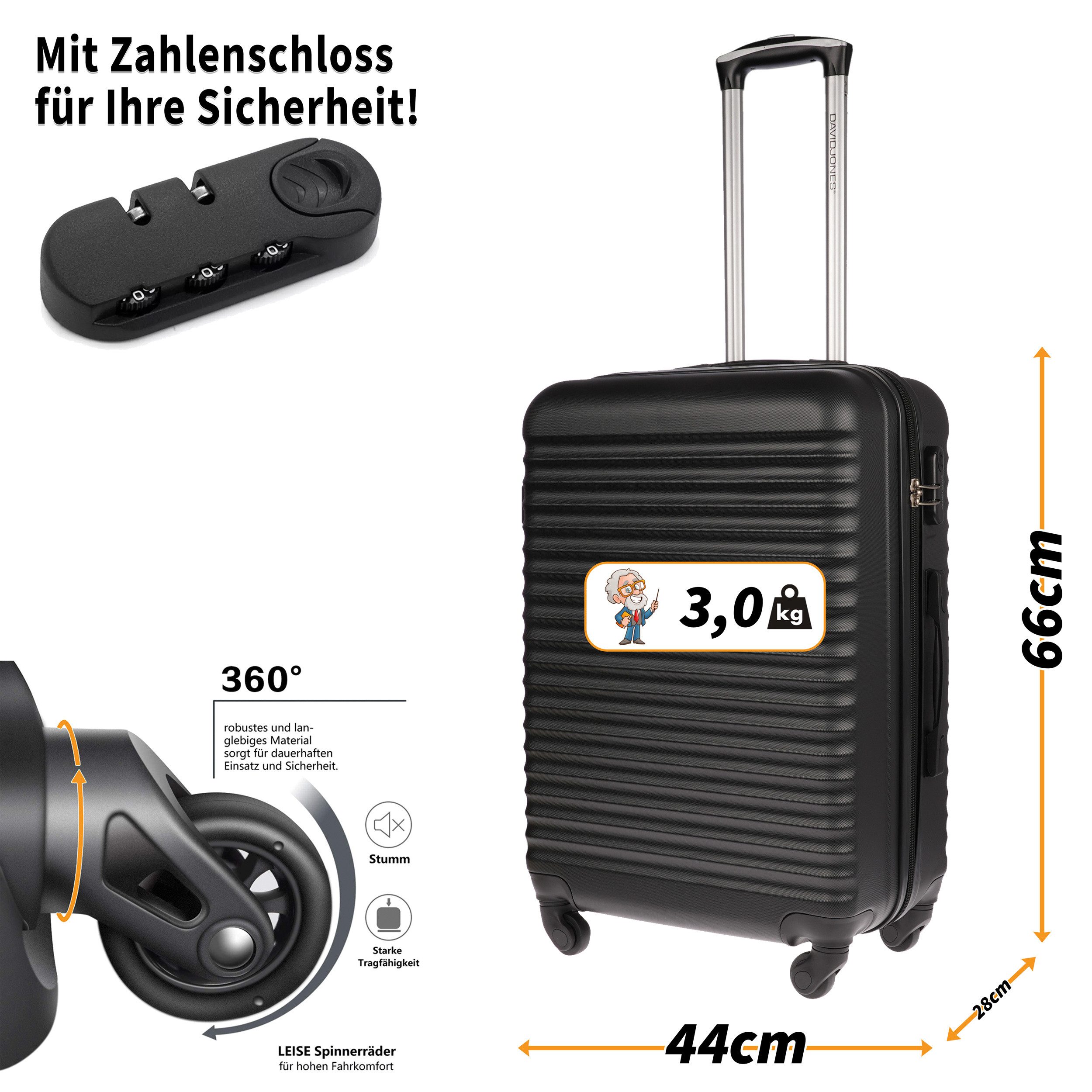 Christian Wippermann Business-Trolley Koffer Grösse L Reisekoffer 80L Volum günstig online kaufen