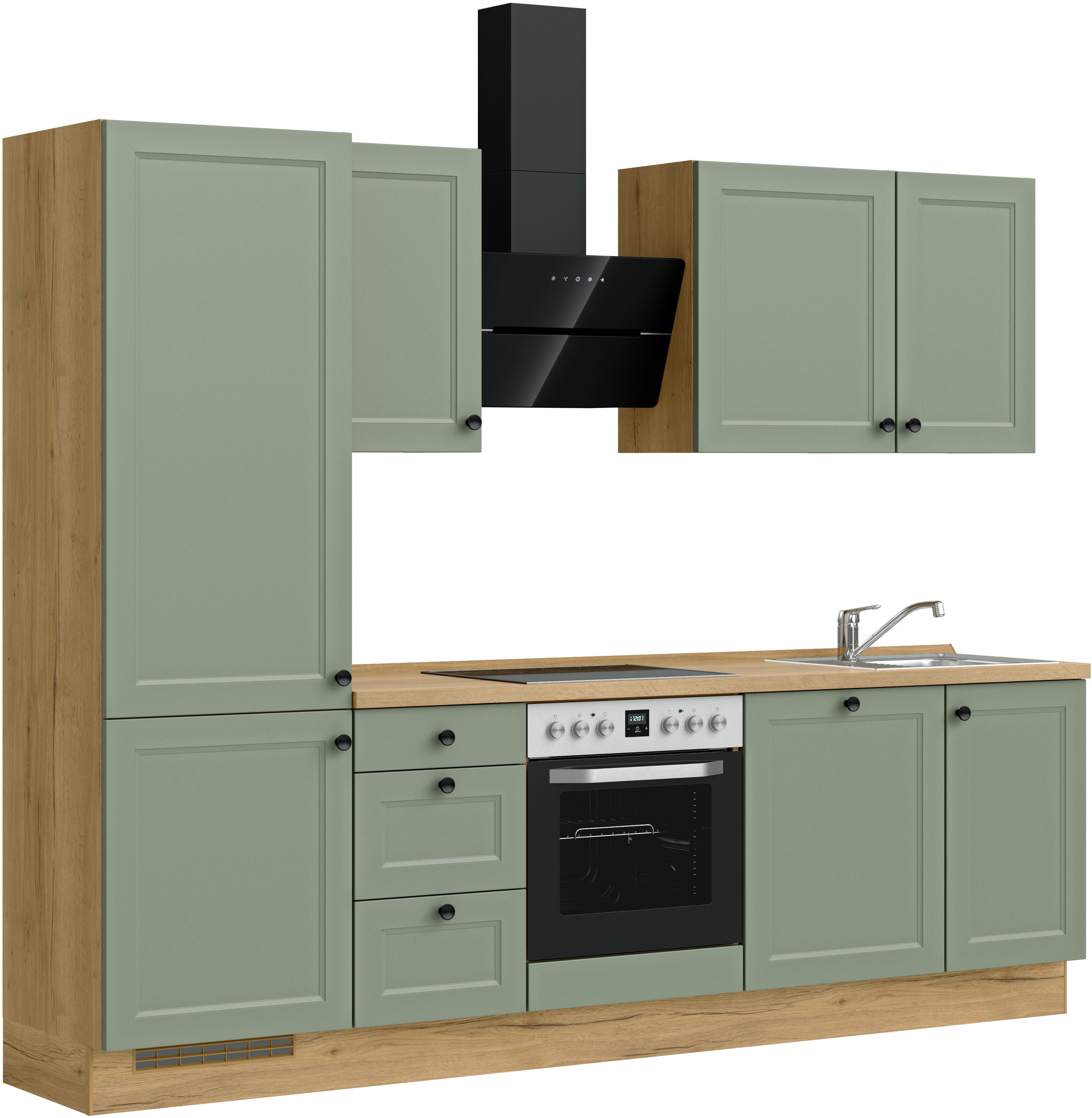 nobilia® Küchenzeile "Cascada II", NEU: individuell anpassbar mit gratis Profi-Beratung, vormontiert, Breite 270 cm, Ausrichtung wählbar, wahlw. mit E-Geräten