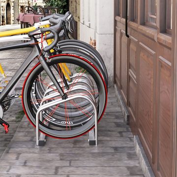 HOMCOM Fahrradständer Aufstellständer Fahrrad Ständer wetterfest langlebig (Mehrfachständer, 1-St., Radständer), 100L x 33B x 27H cm