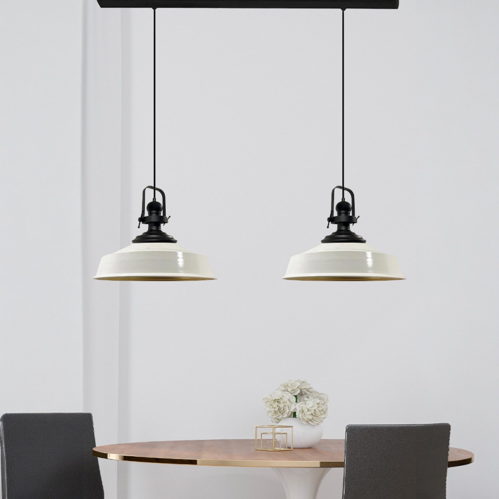 Bamyum Pendelleuchte Asletl Hängelampe aus Metall 2 Flammige, E27, Vintage Lampe, ohne Leuchtmittel