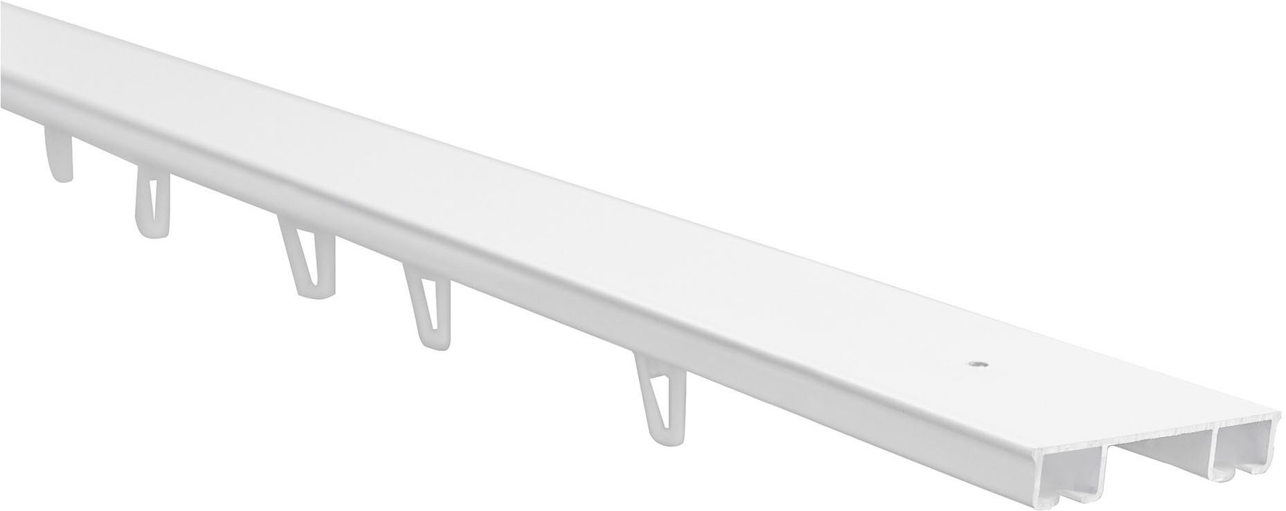 SN DECO GROUP Gardinenschiene Objektschiene LM, 2-läufig, Fixmaß, mit Bohren, verschraubt, Aluminium, vorgebohrt, Aluminium, Innenlauf, Vorhangschiene – Bild 2 von 5