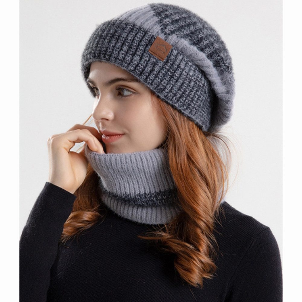 Cachito Mütze & Schal Herbst Winter Schal und Mütze Set 55-60CM Wintermütze Strickmütze mit Schal Damen Warme Mütze Beanie – Bild 5 von 5