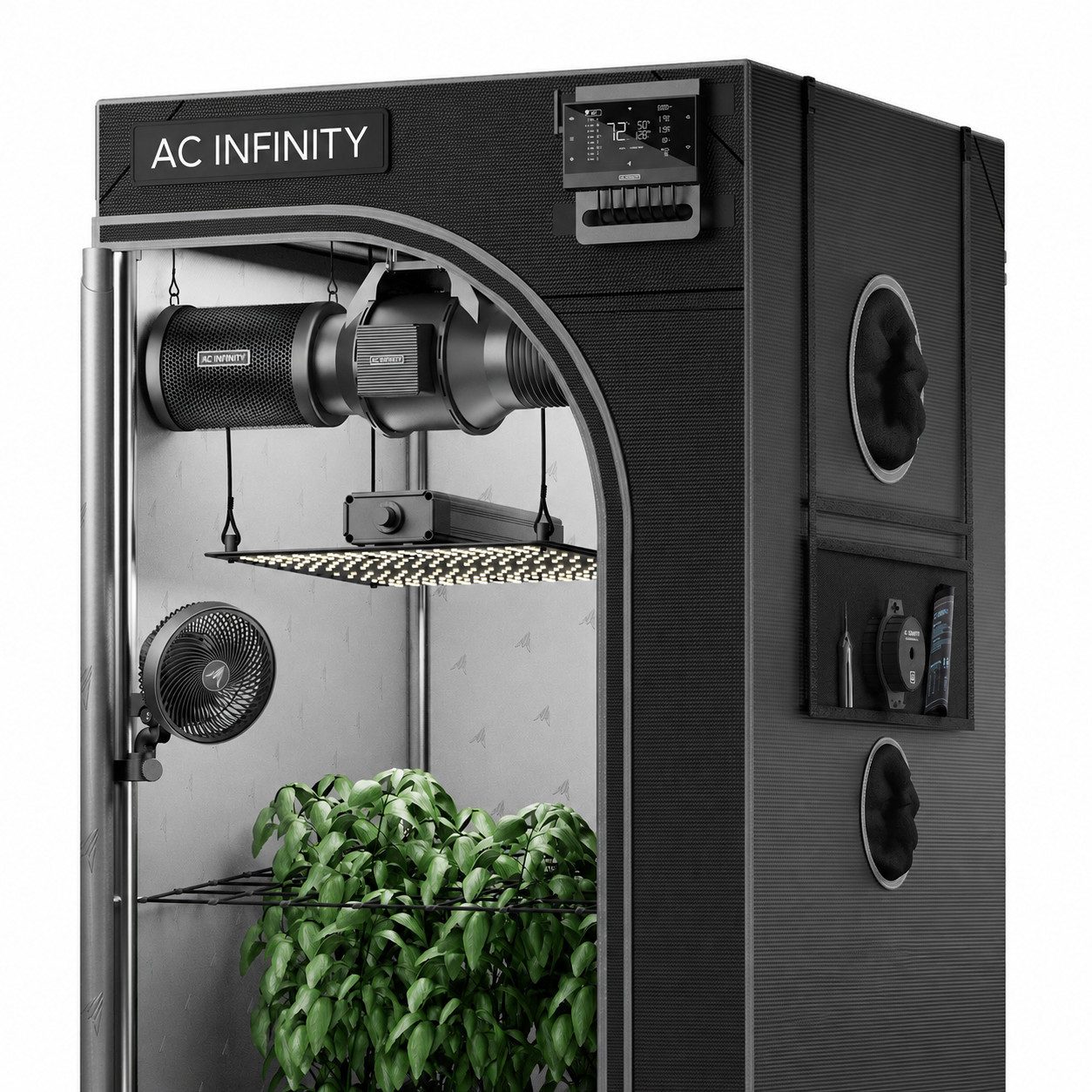 AC INFINITY Gewächshaus AC Infinity AI+ Growzelt Komplettset, BxTxH: 60 x 60 x 180 cm, BxLxH: 60 x 60 x 180 cm