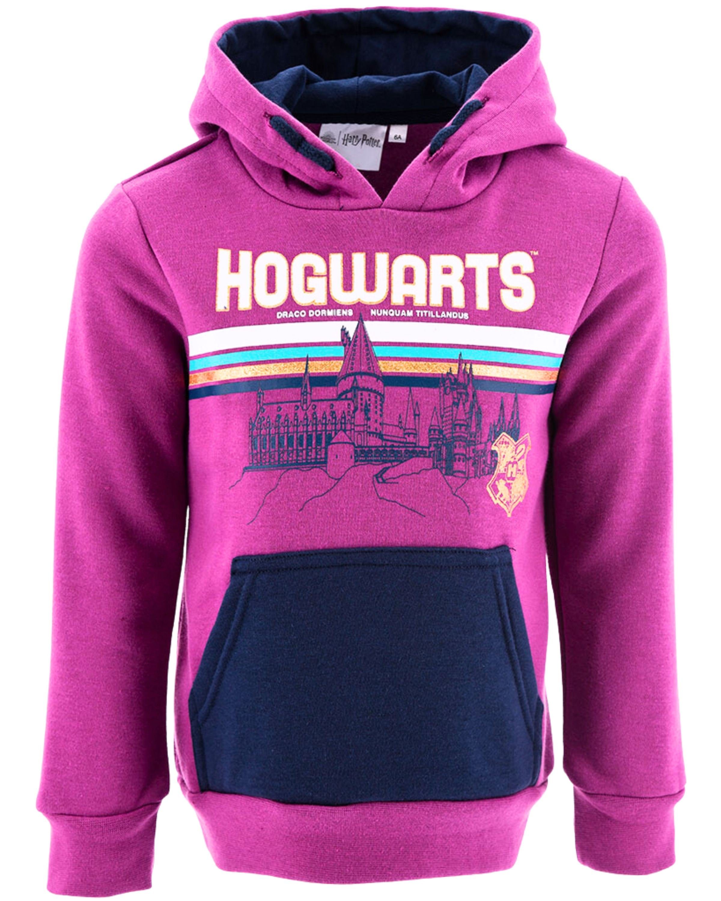 Harry Potter Hoodie Hogwarts Mädchen Kapuzenpullover Gr. 116 - 152 cm Lila