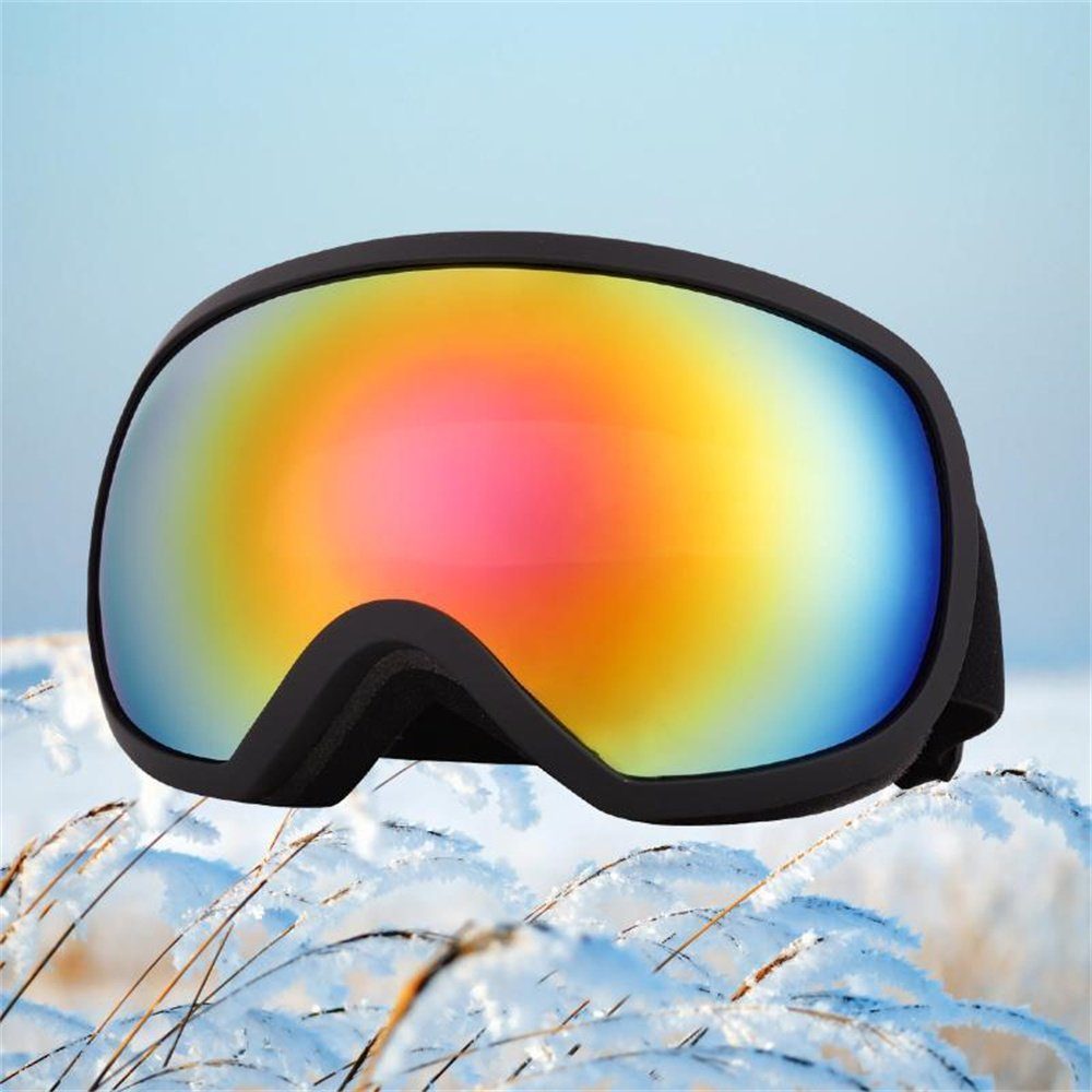 Rouemi Skibrille Skibrille für Erwachsene, Wind- und schneesichere Outdoor-Sportbrille Schwarz-B