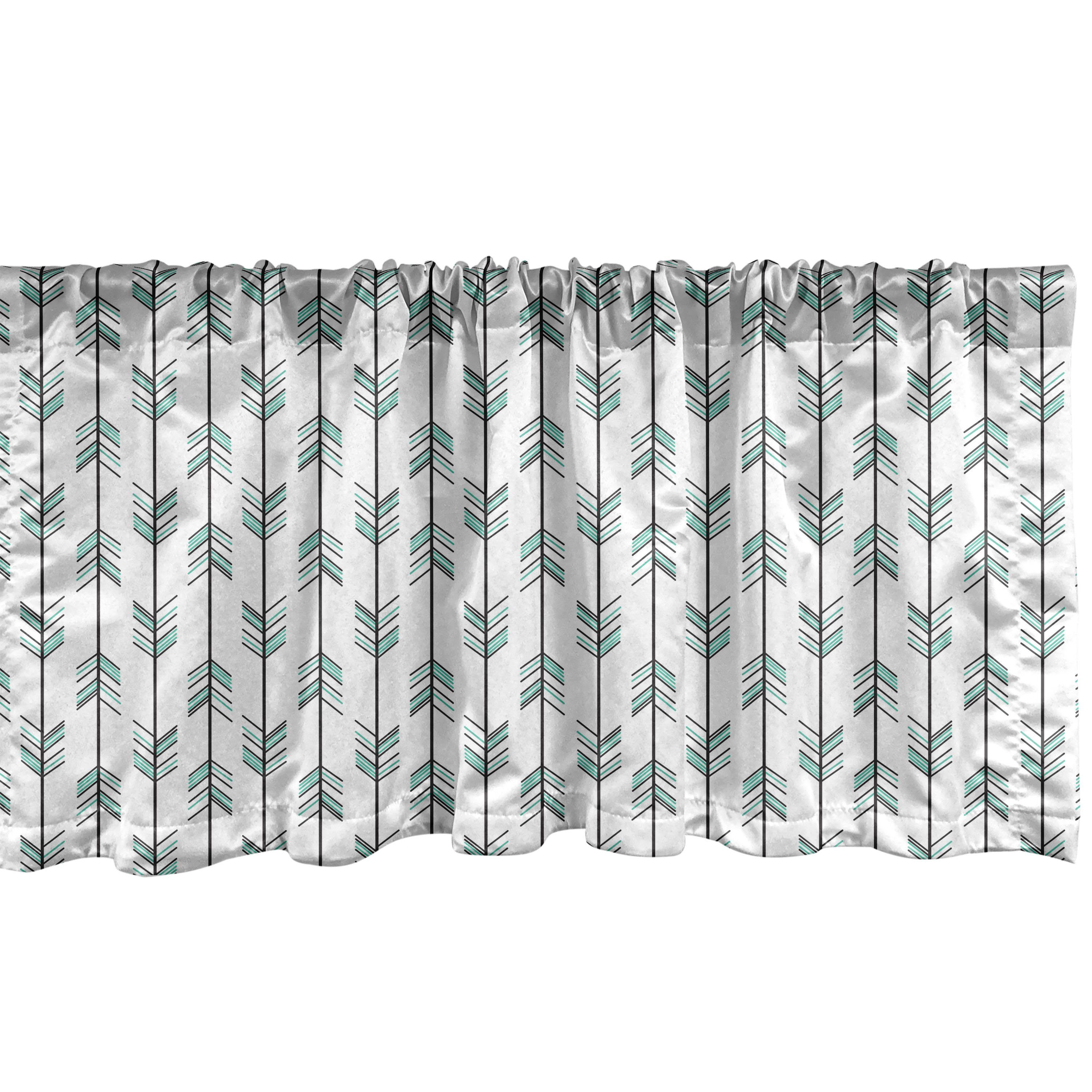 Scheibengardine Vorhang Volant für Küche Schlafzimmer Dekor mit Stangentasche, Abakuhaus, Microfaser, Pfeil Tribal Graphic Pattern
