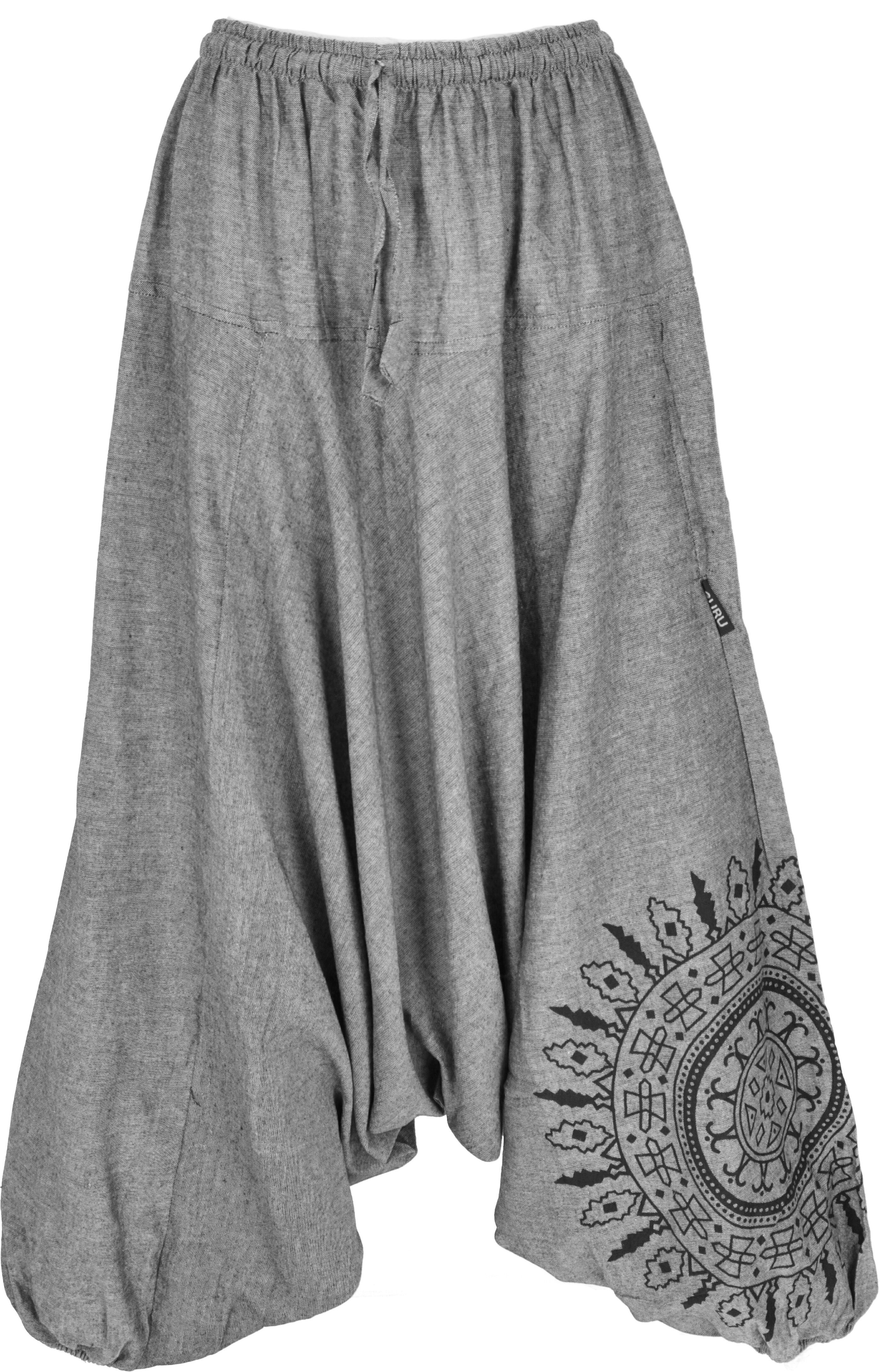 Guru-Shop Relaxhose Haremshose Pluderhose,Pumphose mit Mandala,.. Ethno Style, alternative Bekleidung