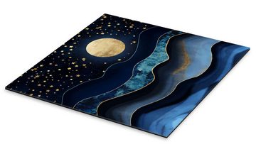 Posterlounge XXL-Wandbild SpaceFrog Designs, Goldener Mond, Badezimmer Illustration