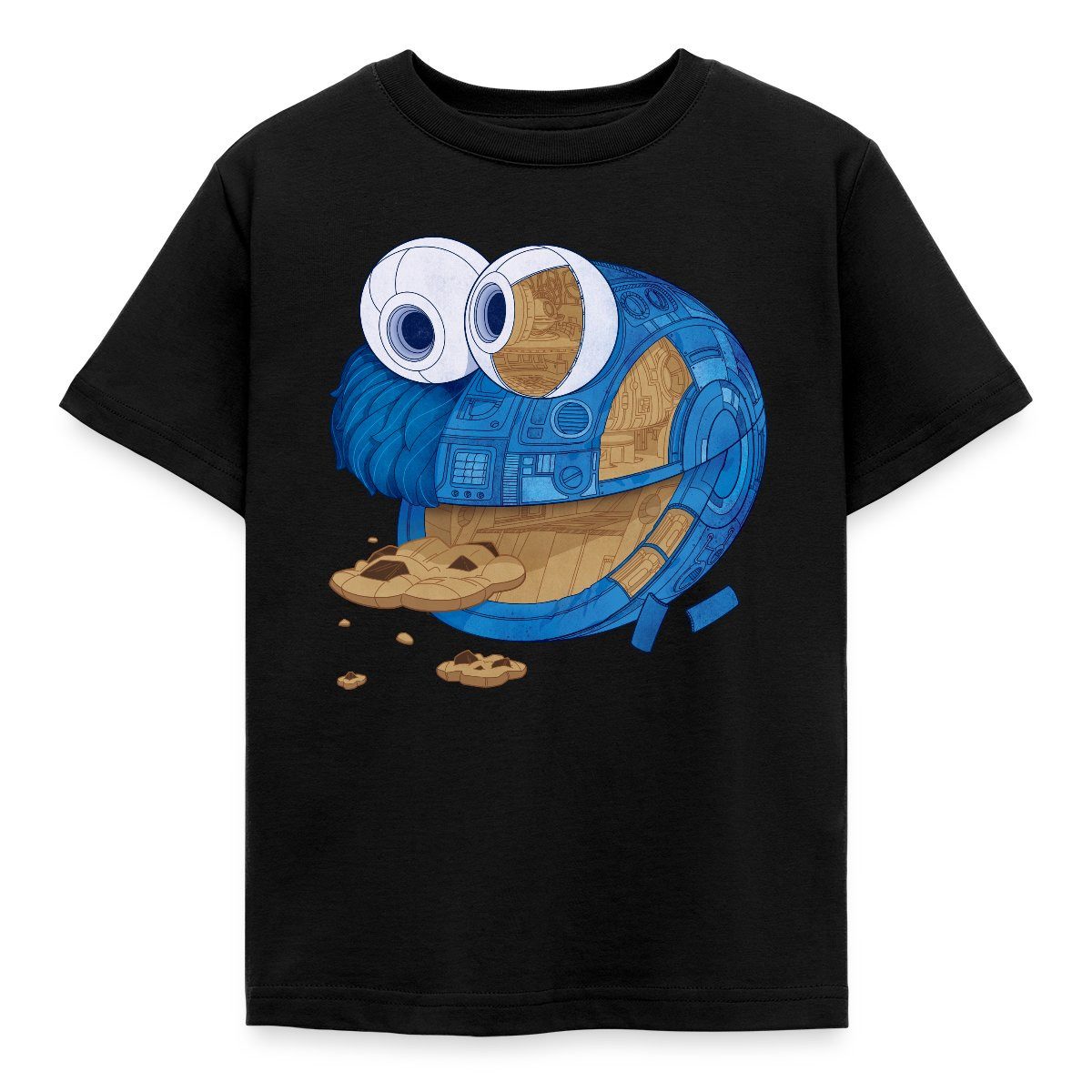 T-Shirt Sesamstraße Krümelmonster Maschine Kinder T-Shirt