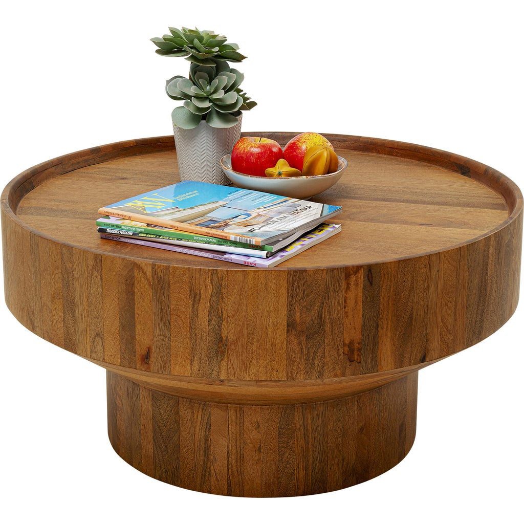Kare Design Couchtisch Tessa, Massivholz, Ø80cm