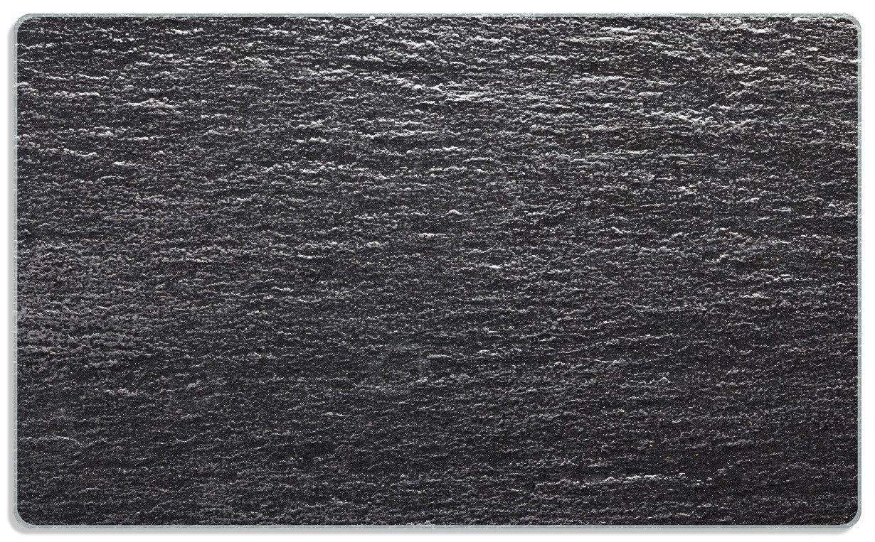 Wallario Frühstücksbrett Muster schwarz-weiße Steintafel Optik, ESG-Sicherheitsglas, (inkl. rutschfester Gummifüße 4mm, 1-St), 14x23cm