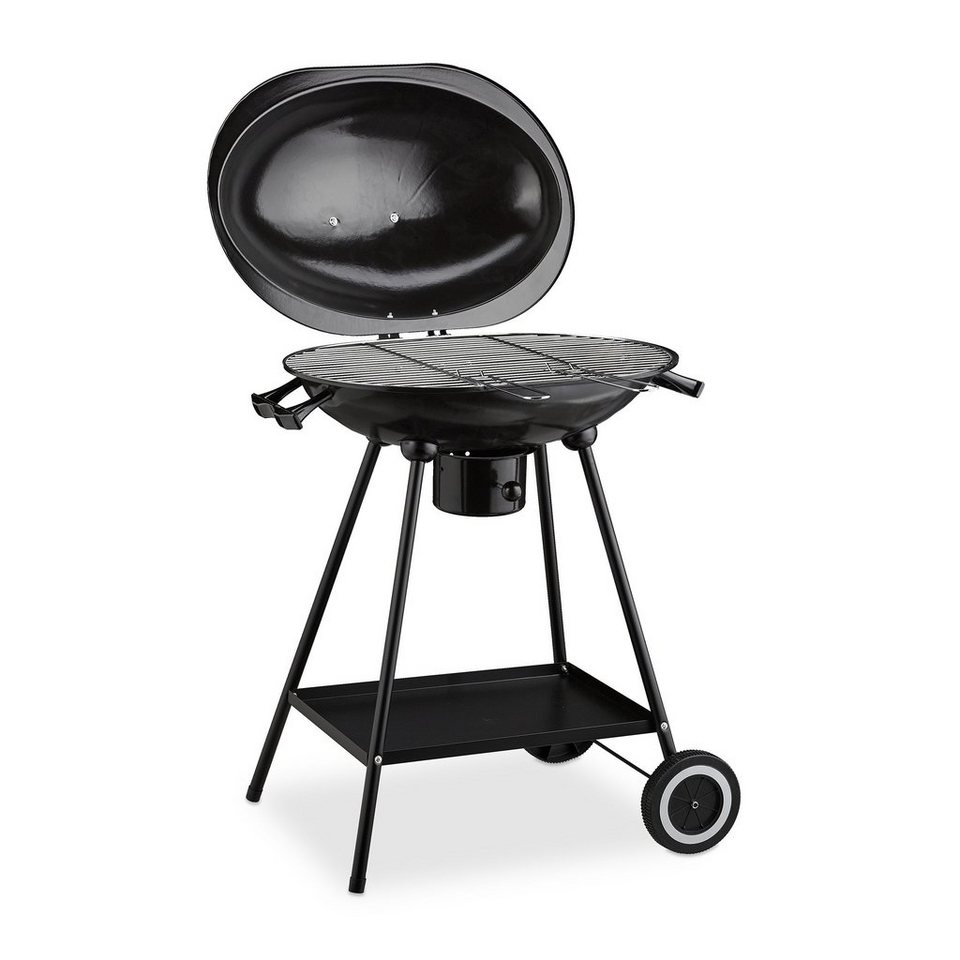 relaxdays Holzkohlegrill »Holzkohlegrill mit Deckel