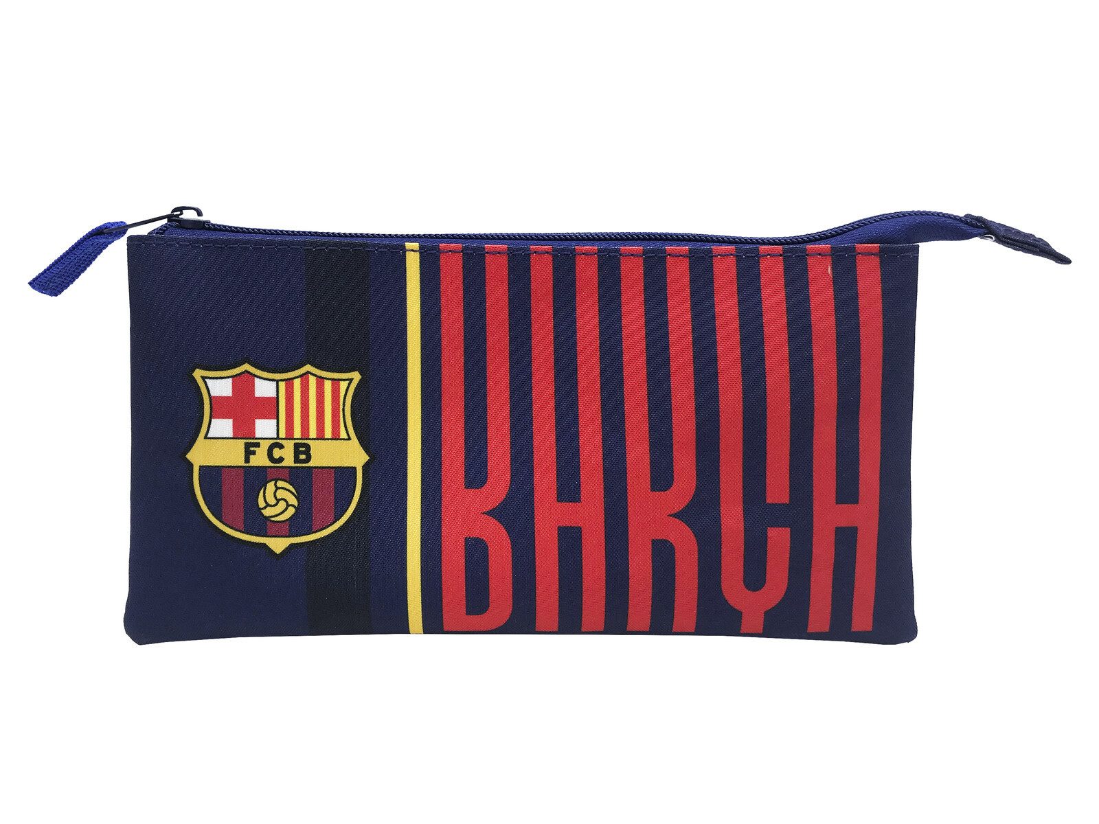 FC Barcelona Federmäppchen - Dreifach Federmäppchen 3 Fächer Federmappe mit Reißverschluss, (1-tlg)