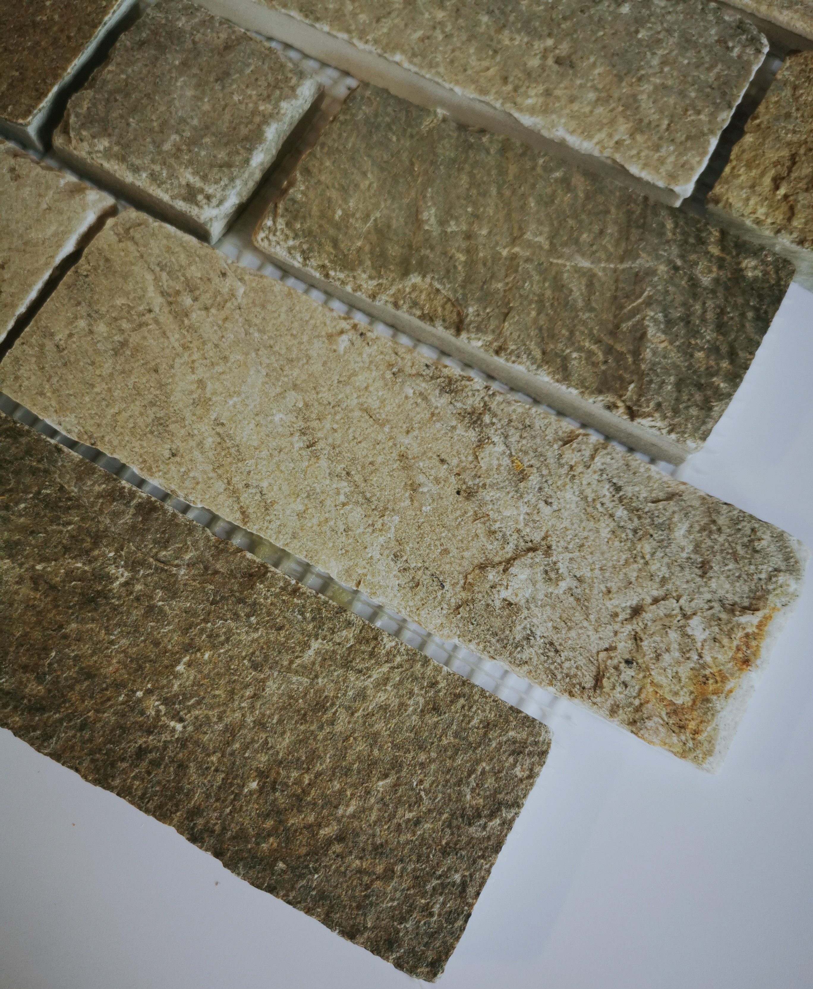 Mosani Mosaikfliesen Schiefer Mosaik Fliese Naturstein Brick hell beige Mosaikplatte