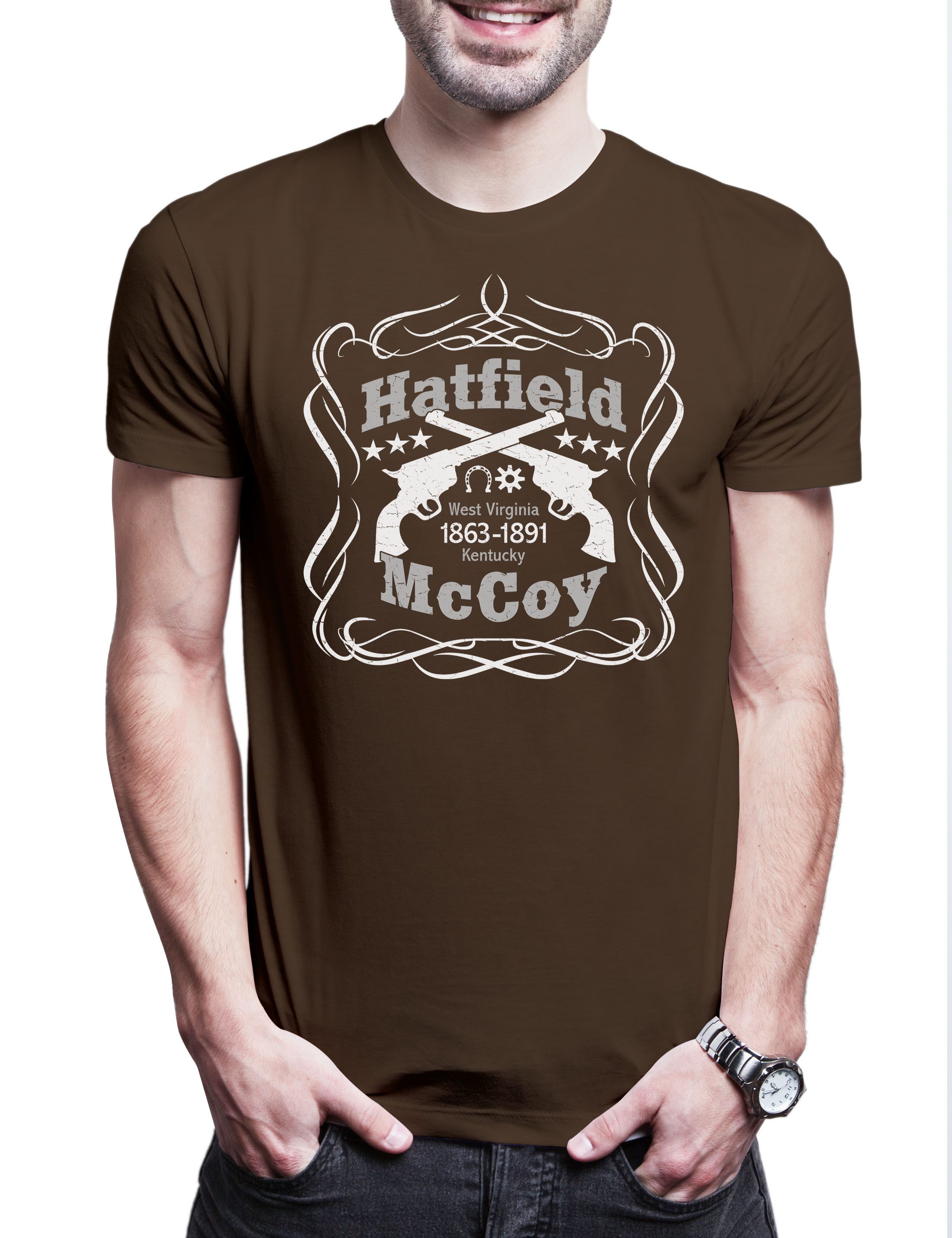 Print-Shirt Hatfield & McCoy Herren T-Shirt Western Cowboy Appalachian Feud