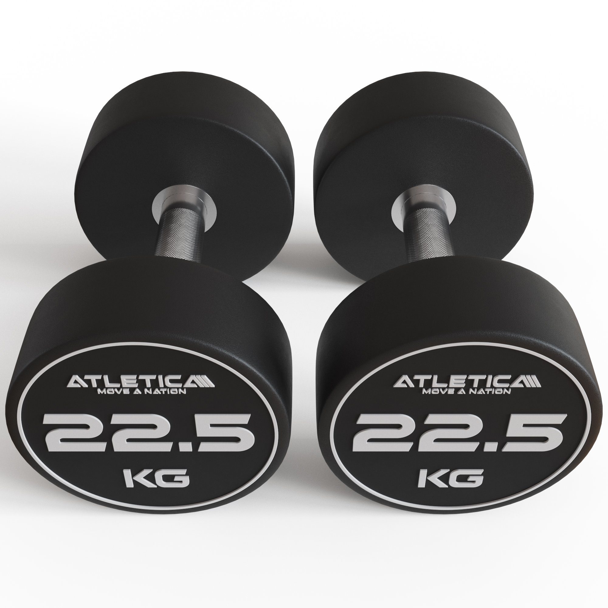 ATLETICA Kurzhantel Polyurethan Rundhanteln Paar, 2,5 kg - 40 kg, Extrem robust