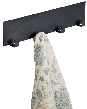 WENKO Hakenleiste Modell Ima, magnetisch, mit 4 Haken für Spültücher und Grillzubehör, ohne Bohren