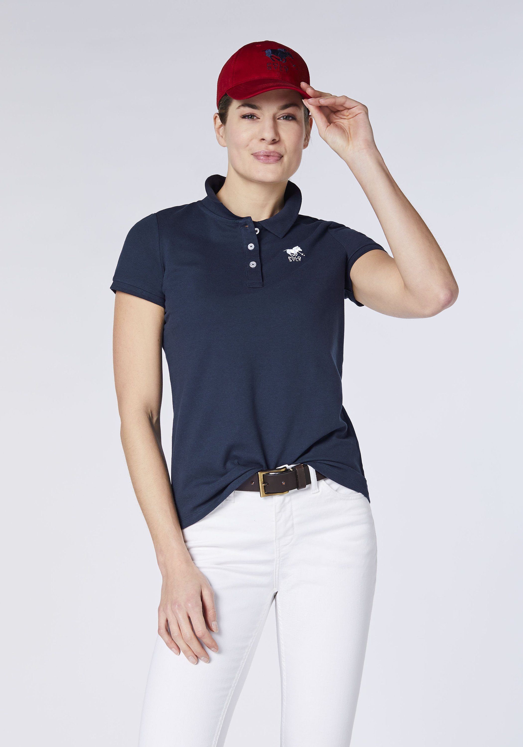 Polo Sylt Poloshirt mit Label-Stickerei