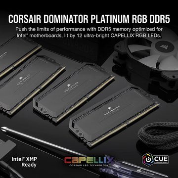 Corsair DOMINATOR PLATINUM RGB DDR5 5600 64GB (2x32GB) Arbeitsspeicher (RGB Beleuchtung ICUE, Intel optimiert)