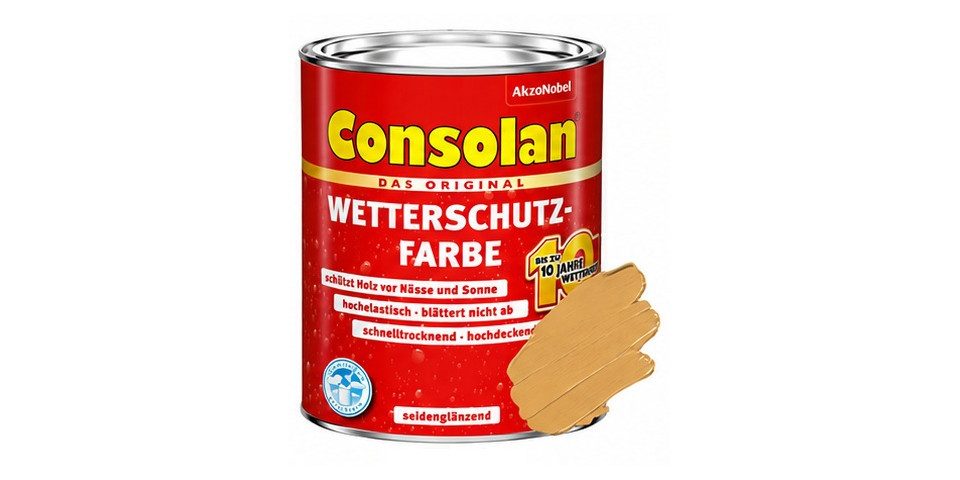 Consolan  Holzschutzlasur Consolan Wetterschutz-Farbe 0,75 L sandgelb
