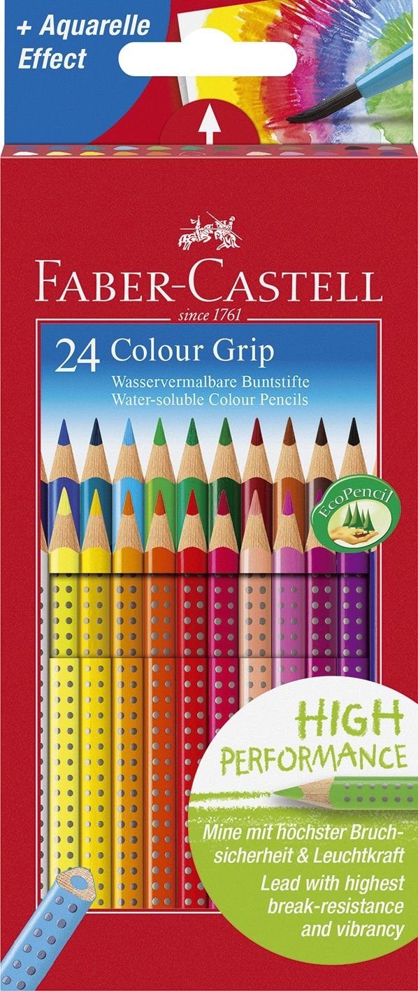 Faber-Castell Buntstift FABER-CASTELL Dreikant-Buntstifte Colour GRIP, 24er Etui