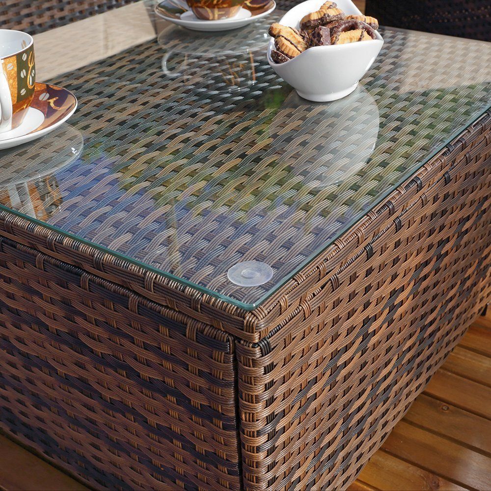 Melko Gartenlounge-Set Sitzgruppe Gartenlounge Sitzgarnitur Set aus Polyrattan XXL Lounge, (Set, 8-tlg., Lounge), Kissen inkl. Reißverschluss, daher abnehm- und waschbar