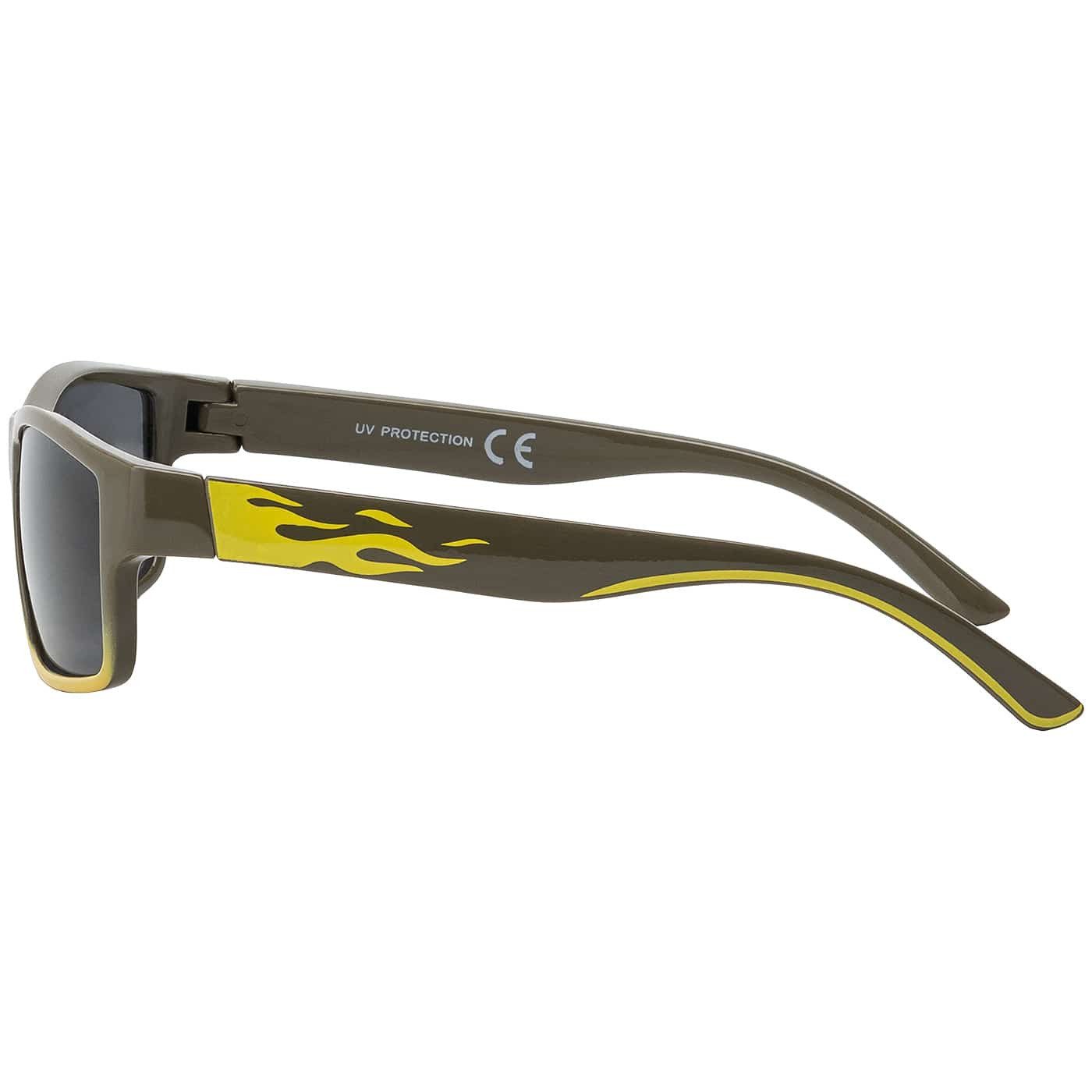 BEZLIT Eyewear Wayfarer Jungen Mädchen Kinder Sonnenbrille mit Flammen Motiv (1-St) mit schwarzen Linsen