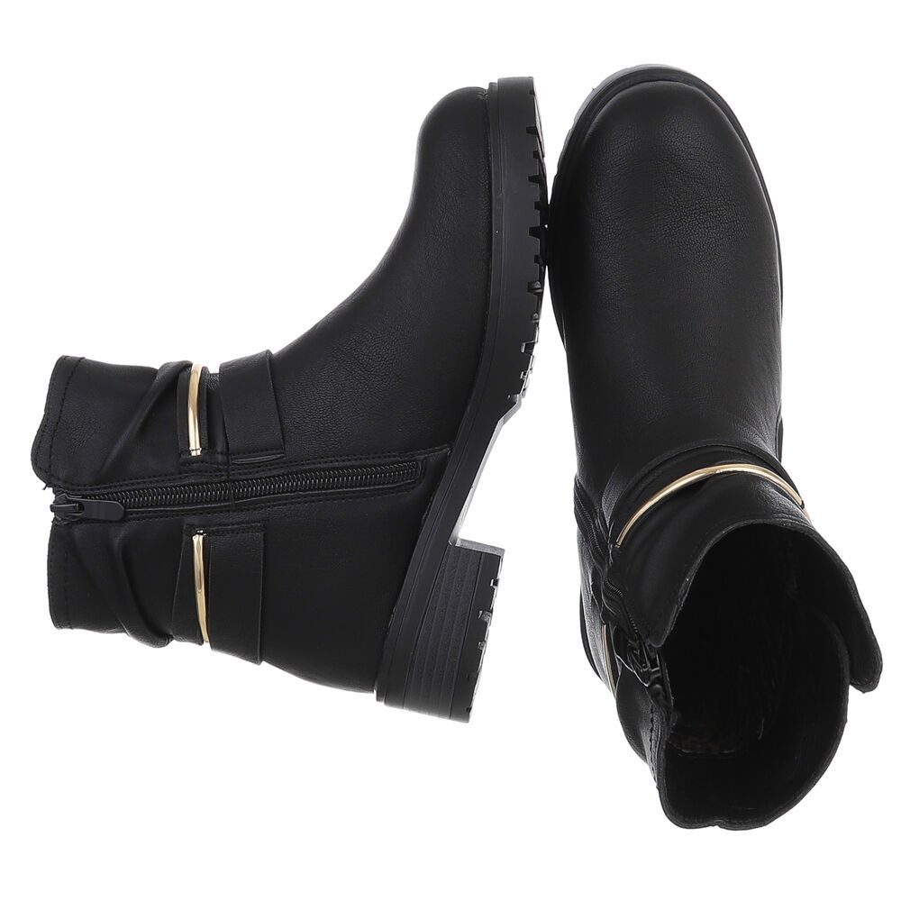 Ital-Design Damen Stiefel mit goldenen Details günstig online kaufen