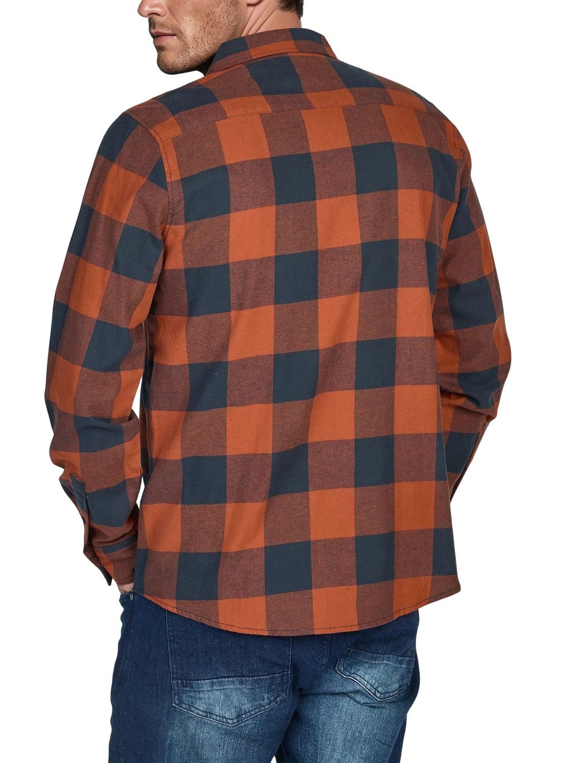 riverso Langarmhemd Herren Karohemd RIVArne Regular Fit (1-tlg)