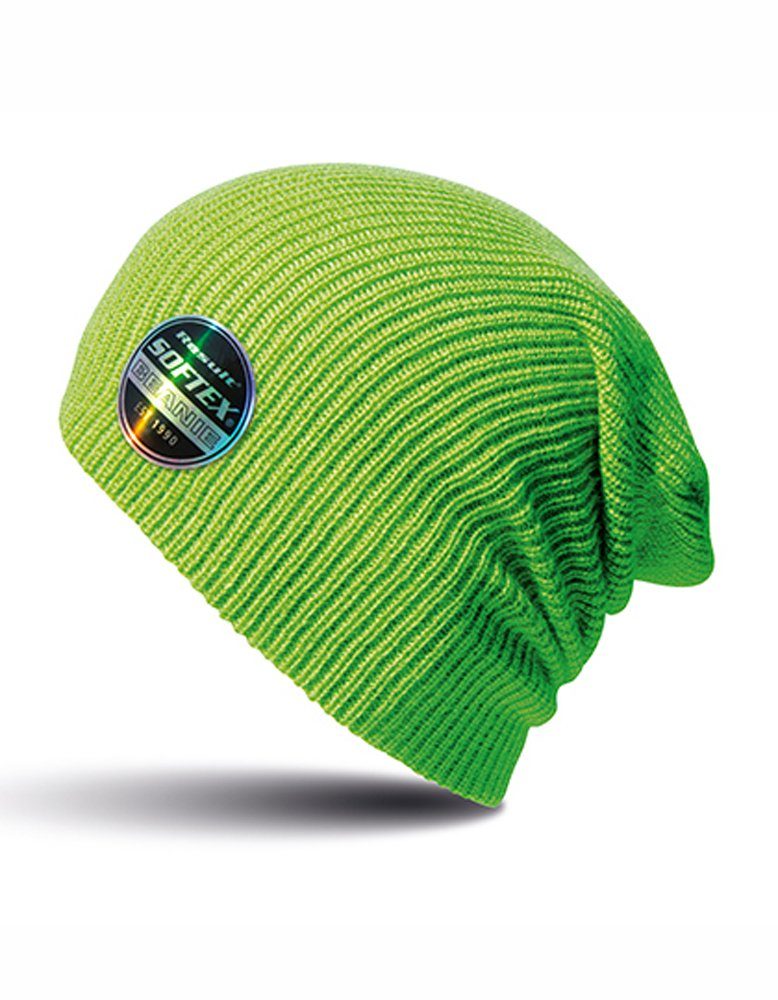 geschnitten) Doppellagig, Design leicht (länger Lime weich, sehr Goodman Long Mütze Herbst Sehr Beanie Winter