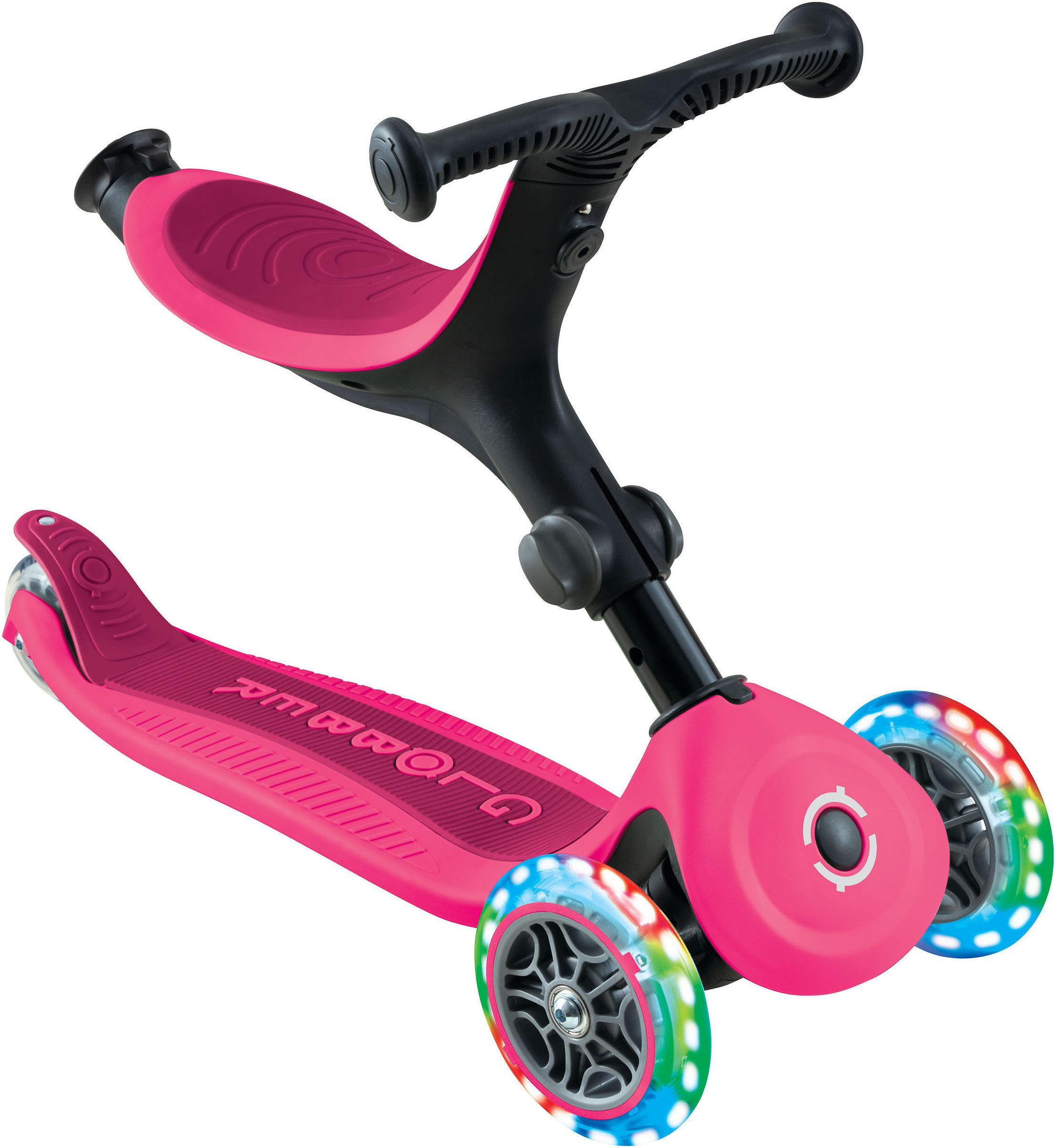Globber Tretroller GO-UP ACTIVE LIGHTS mit Leuchtrollen, Dreirad, Laufrad und Scooter
