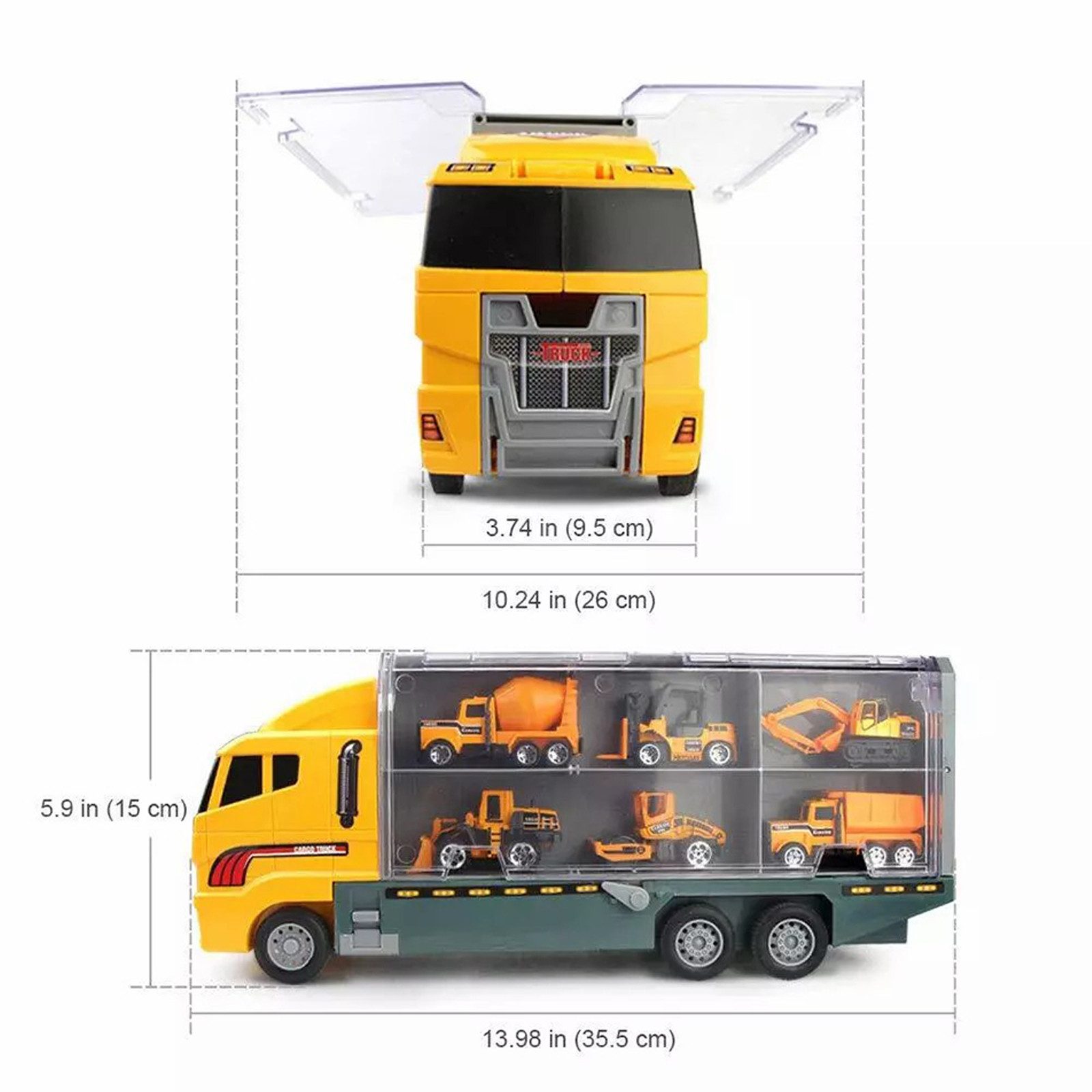 STILVORA Spielzeug-LKW Baufahrzeug Spielzeug Set, Transporter, Bagger Spiel günstig online kaufen