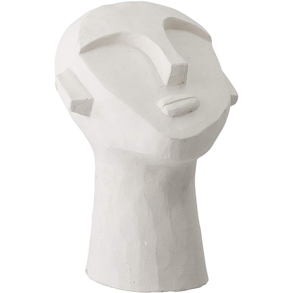 Bloomingville Skulptur Indo Weiß, Dekofigur, aus Zement, Gesicht, Deko, cm, Kopfform 22