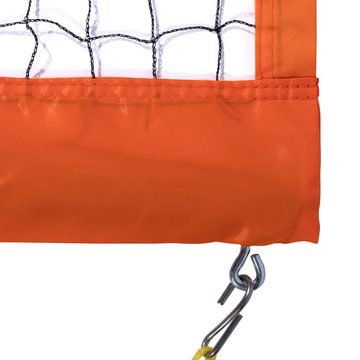 VEVOR Volleyballnetz 4,3 x 2,2 m Tragbarer Beachvolleyball-Netz, Orange mit Volleyball