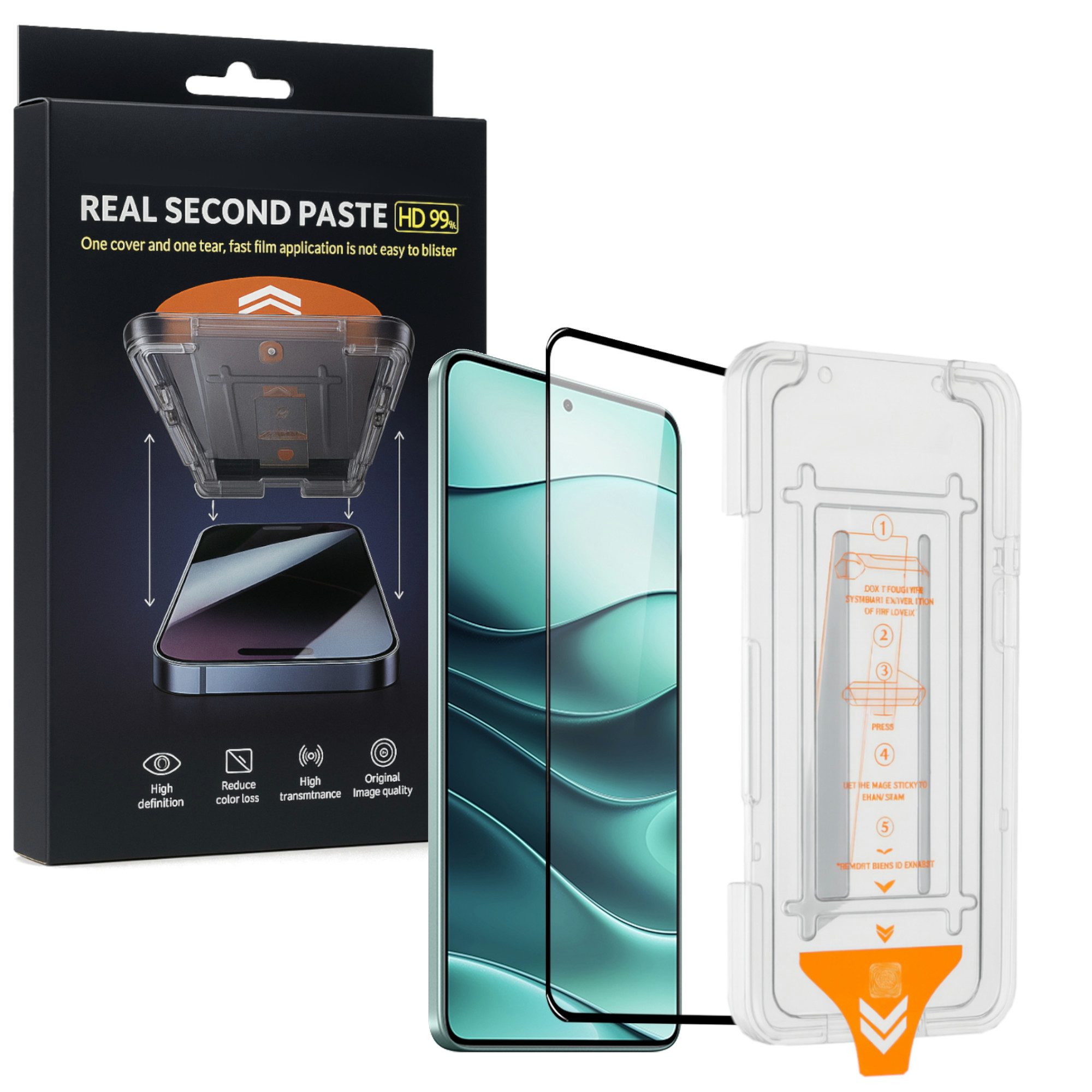 Wigento Displayschutzglas SnapFit für Xiaomi Poco X8 Pro 9H Hartglas mit Anbringhilfe für Xiaomi Poco X8 Pro, 9H Härte, kratzfest, stoßfest, Installationshilfe, Oleophob