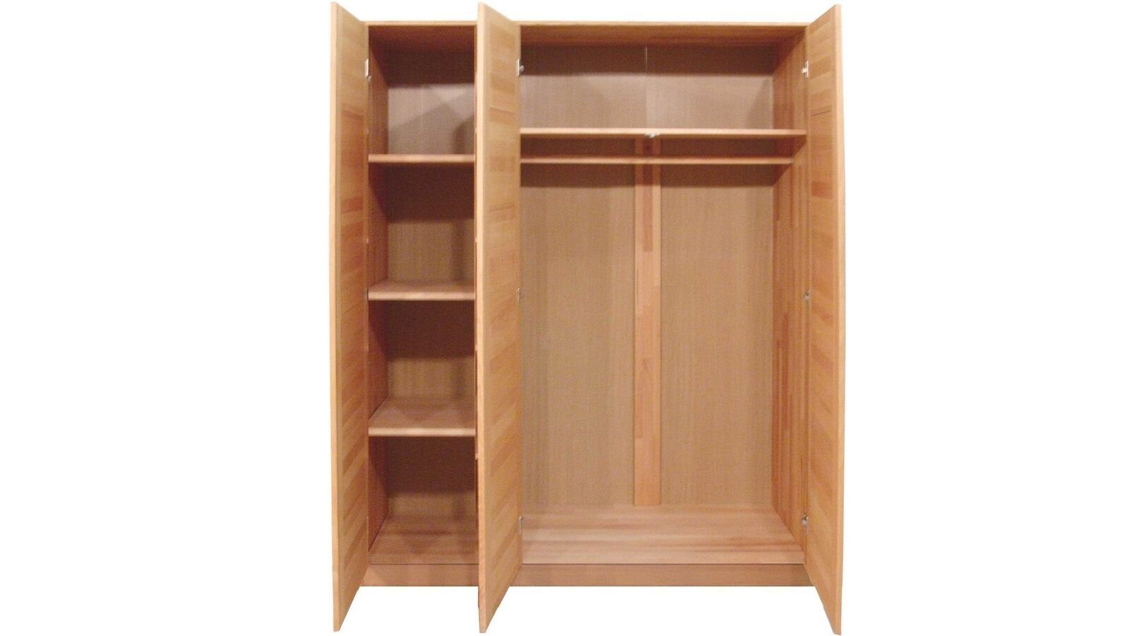 ELFO Kleiderschrank Kleiderschrank Tollow Schrank Kernbuche massiv geölt 3türig B 152cm